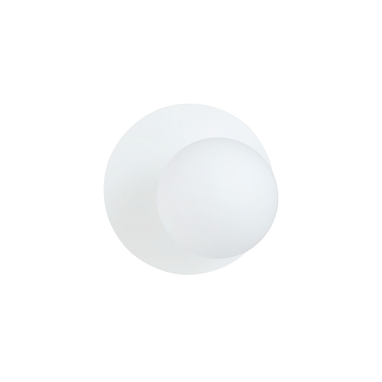 Applique verre métal blanc Ø 20 cm rond sphère abat-jour E14