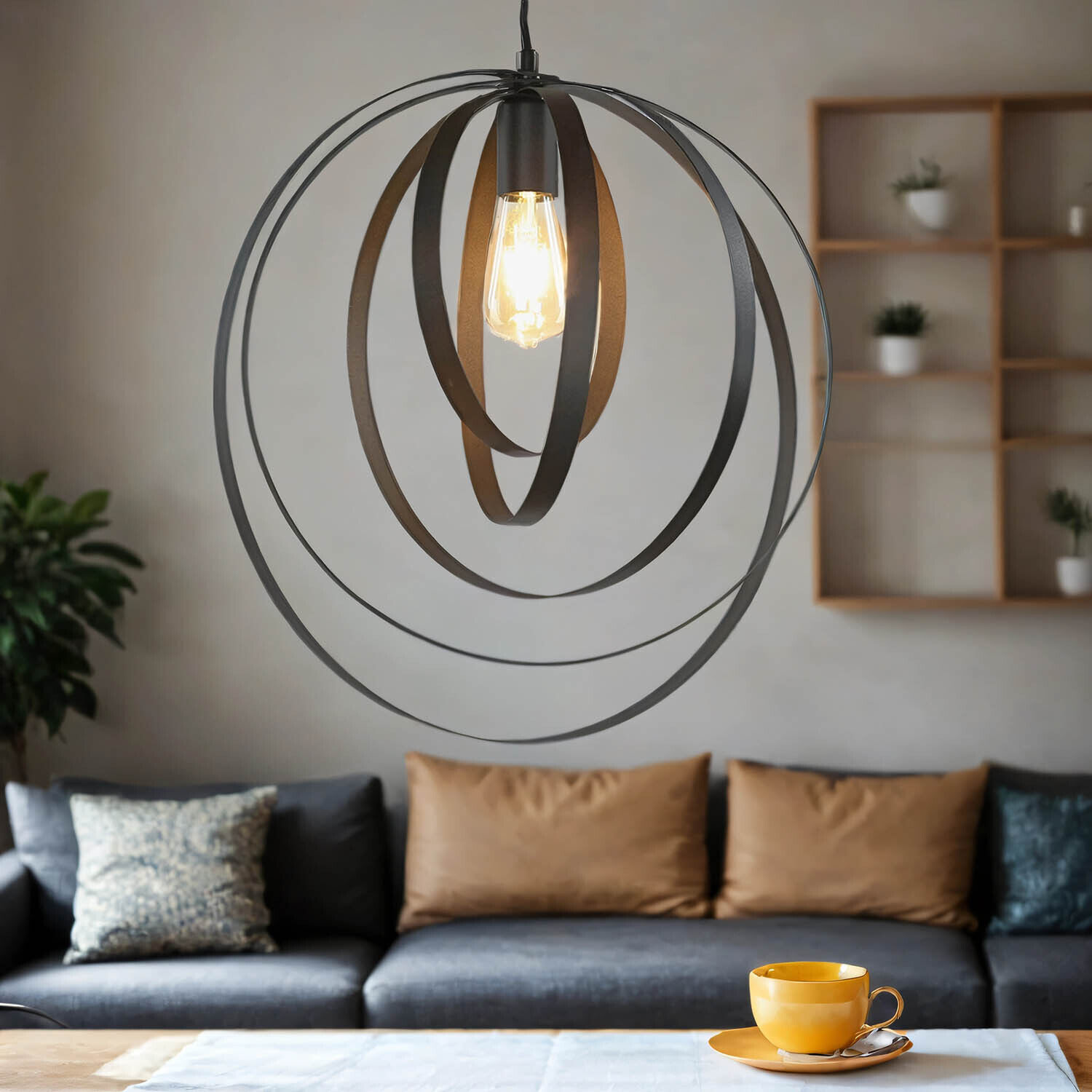 Lampe à suspendre MAE métal rond Moderne réglable pour E27
