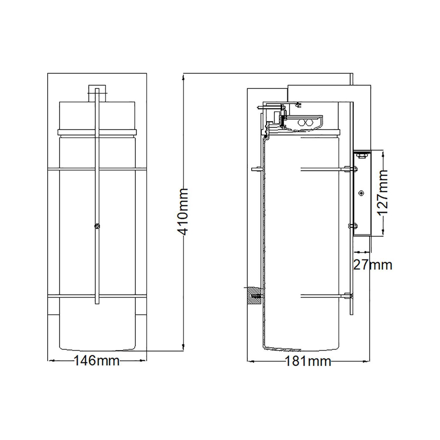 Lampe LED d'extérieur murale H : 41 cm IP44 noir Downlight