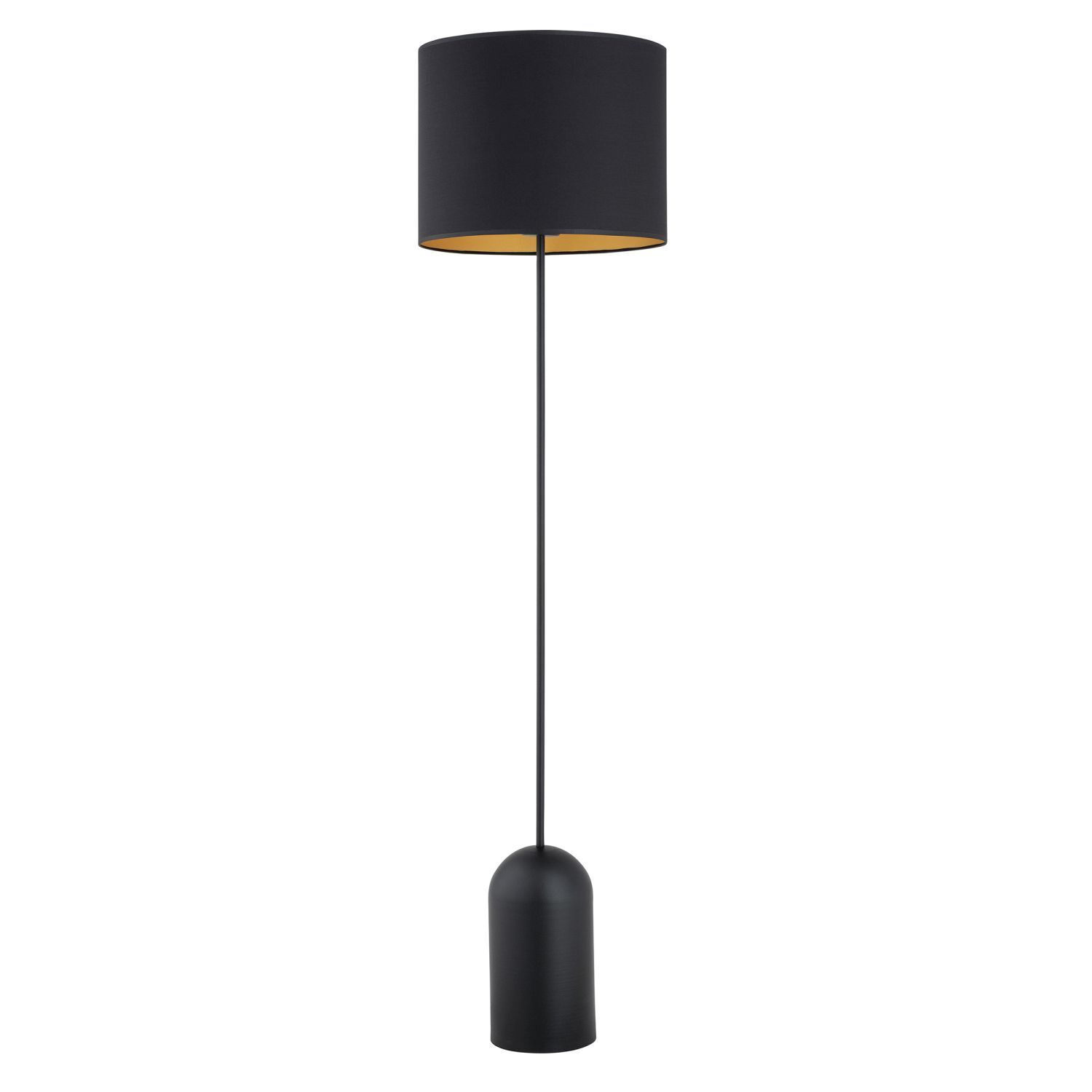 Lampadaire métal tissu 142 cm en noir or E27