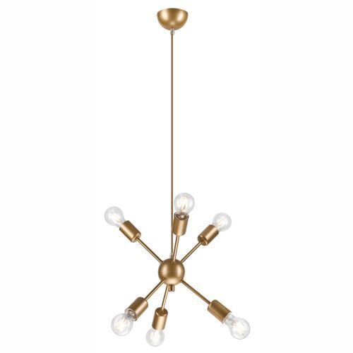 Lampe à suspendre métal or 6-flmg table à manger stylée