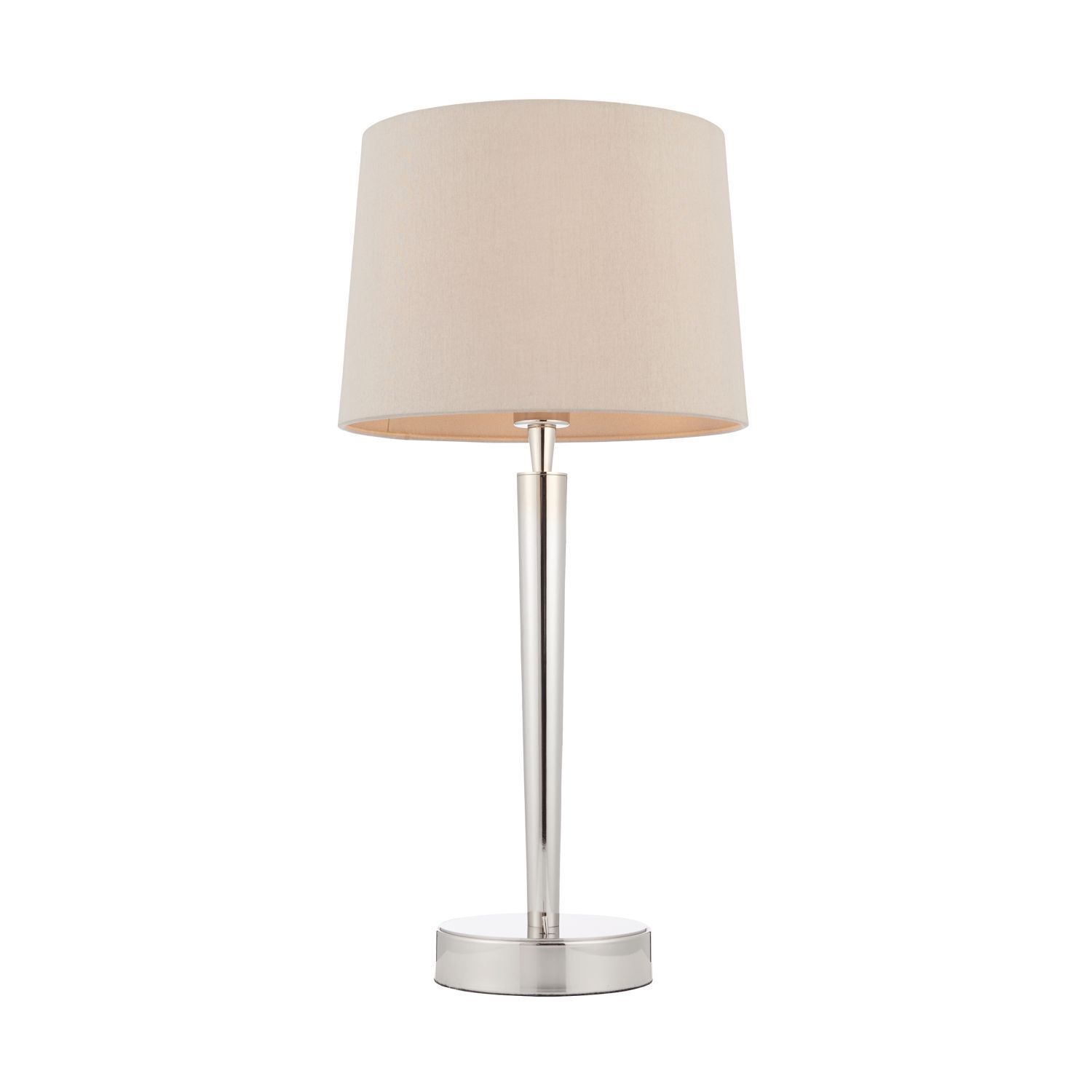 Lampe de table tissu métal 51,5 cm en nickel beige E14 FELIX