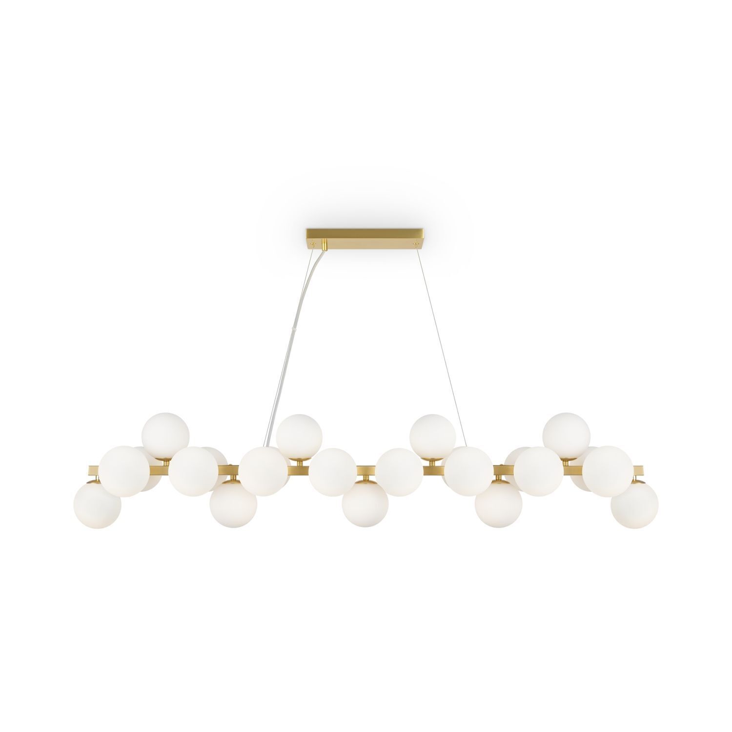 Lampe à suspendre métal verre H : max. 133,9 cm en or blanc