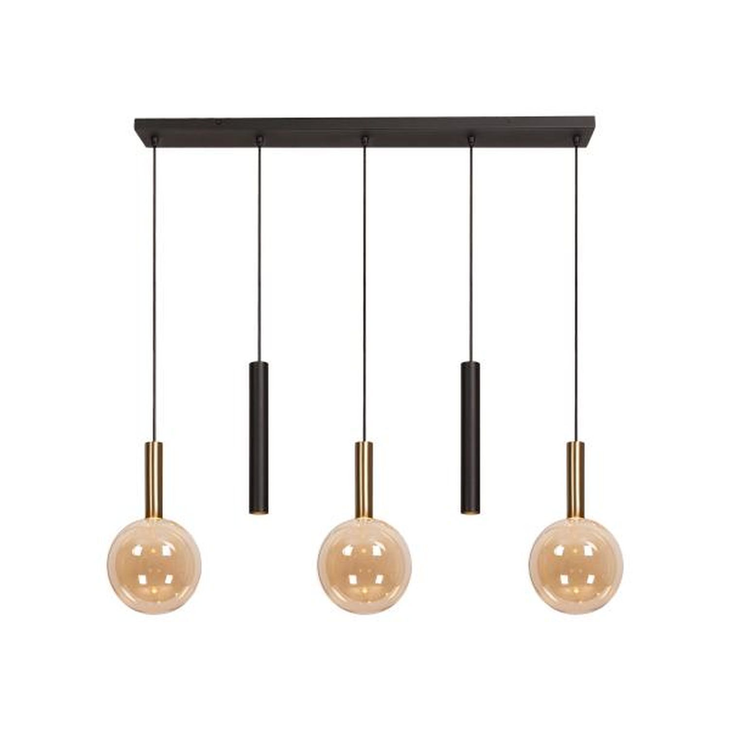Pendelleuchte Glas Bernstein 5-flammig G9 L:105 cm