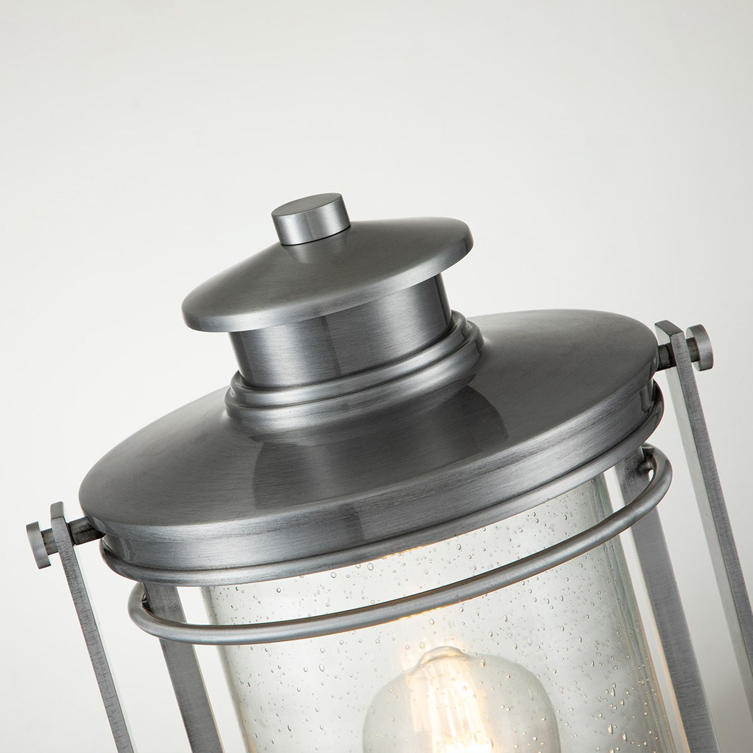 Lampe de socle aluminium verre E27 IP44 hauteur 46,6 cm