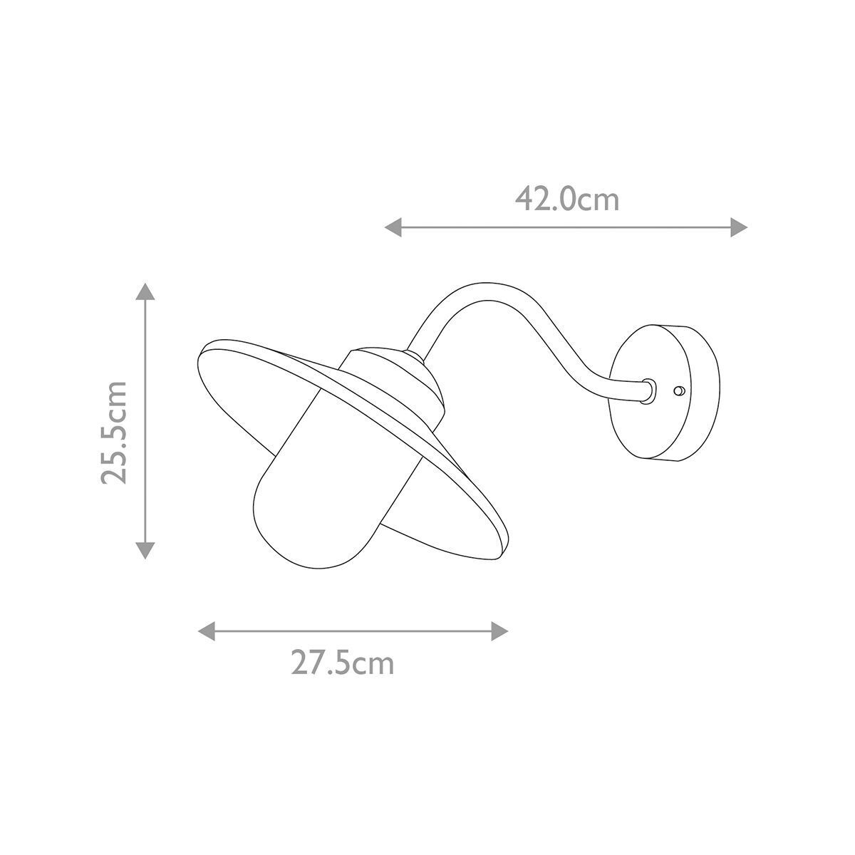 Applique extérieure acier inoxydable verre E27 IP44 L : 27,5 cm Blanc Diagramm, Handlung