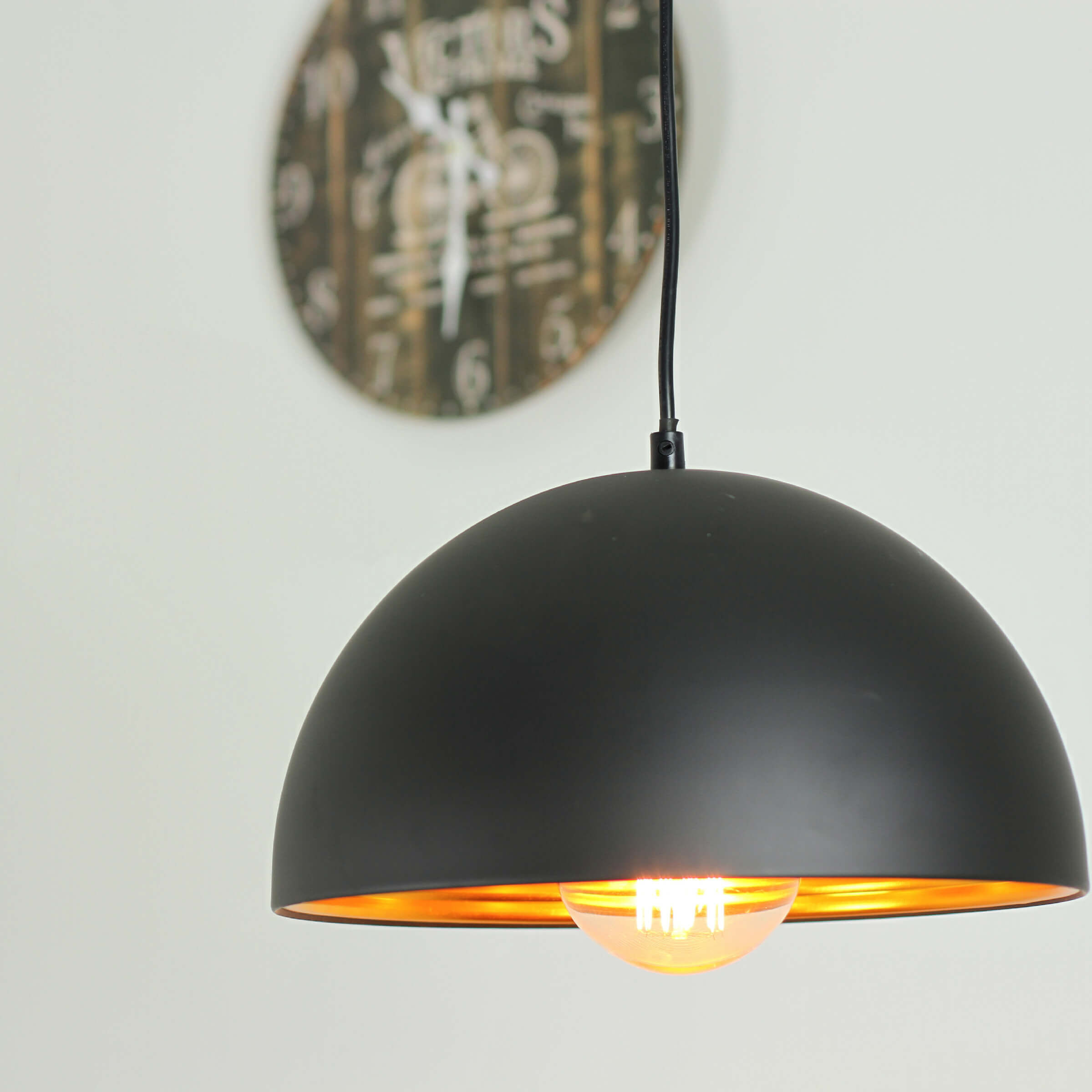 Loft lampe suspendue noir/or