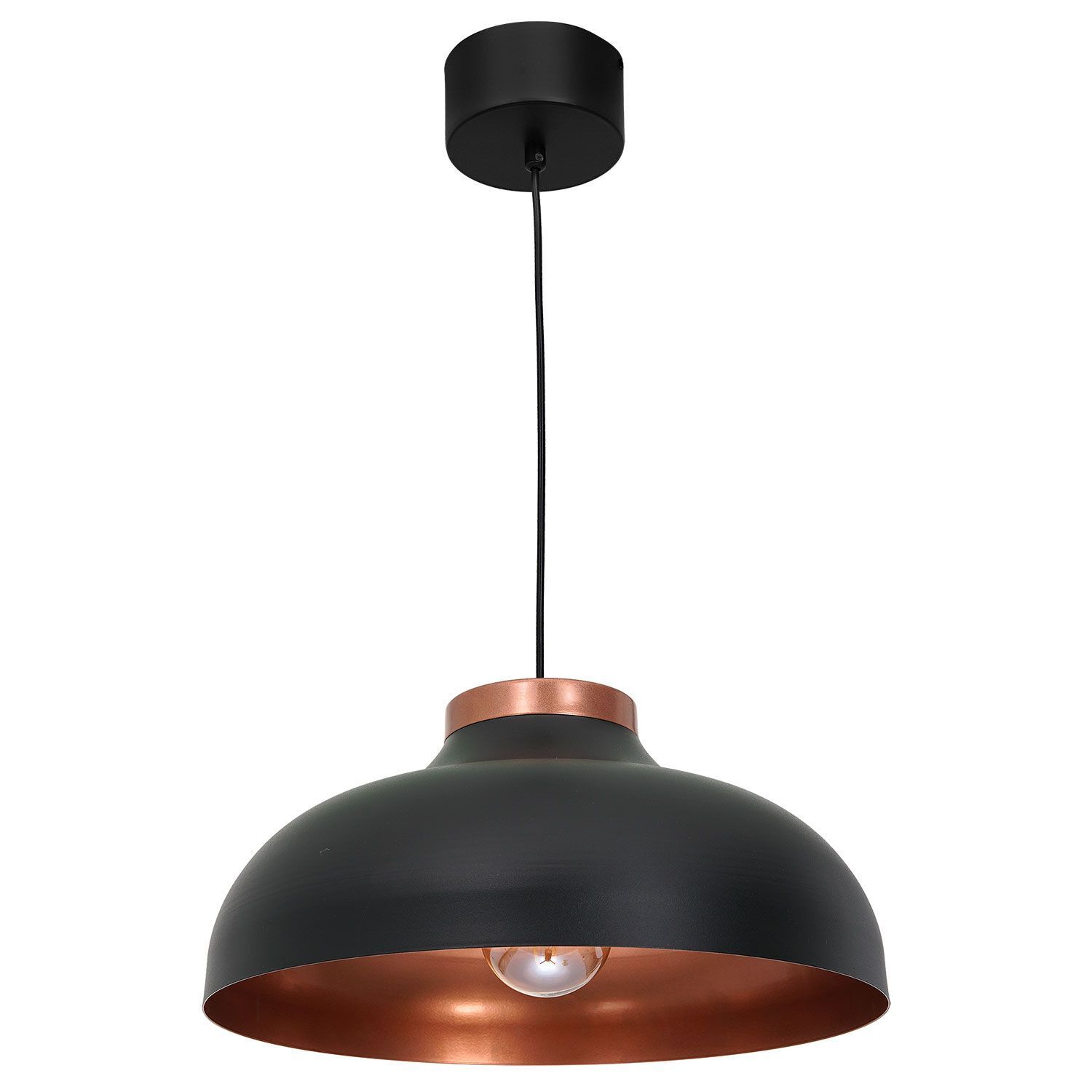 Lampe à suspendre en noir cuivre E27 métal Ø 40 cm