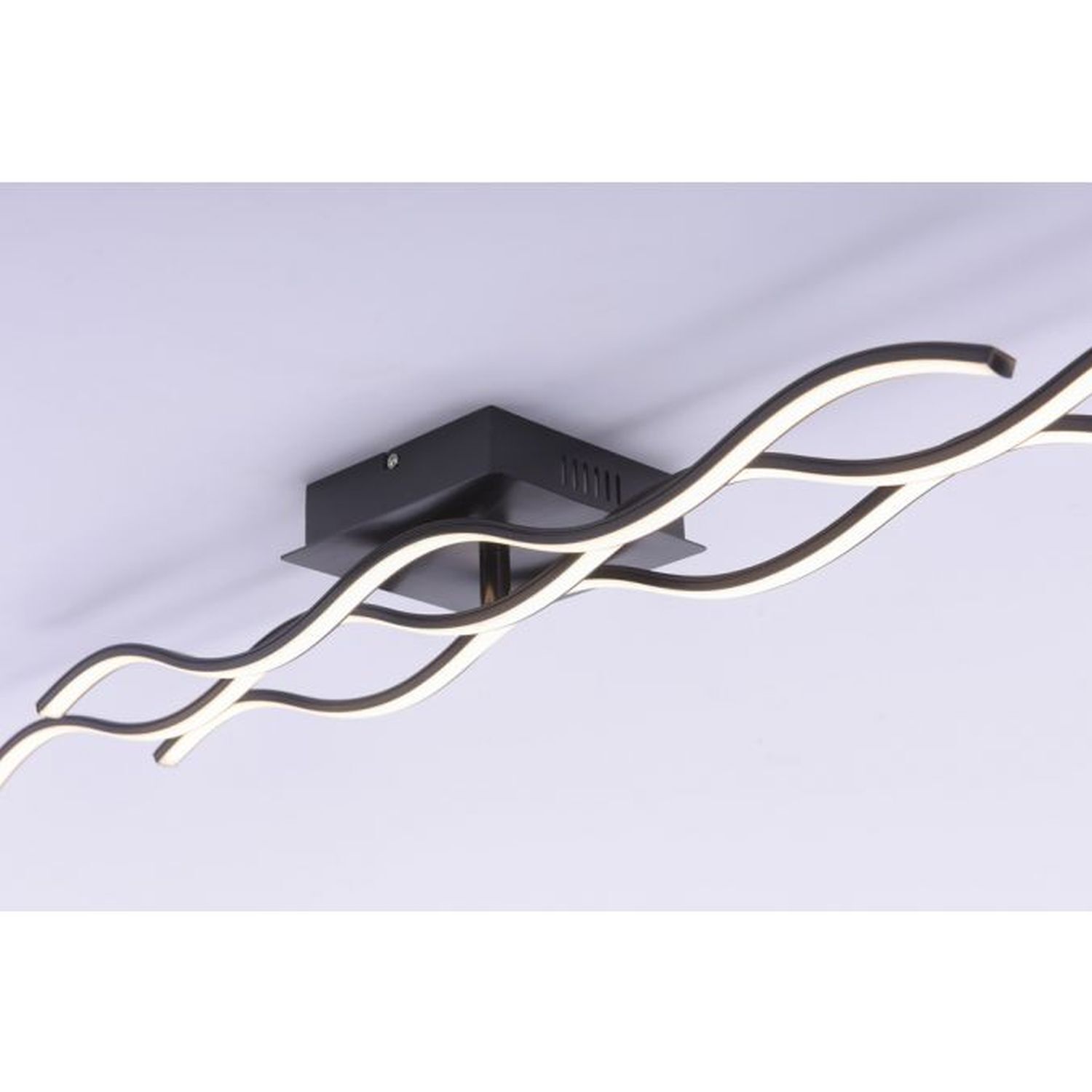 Lampe de plafonnier LED Vagues Métal Noir 3920 lm Moderne