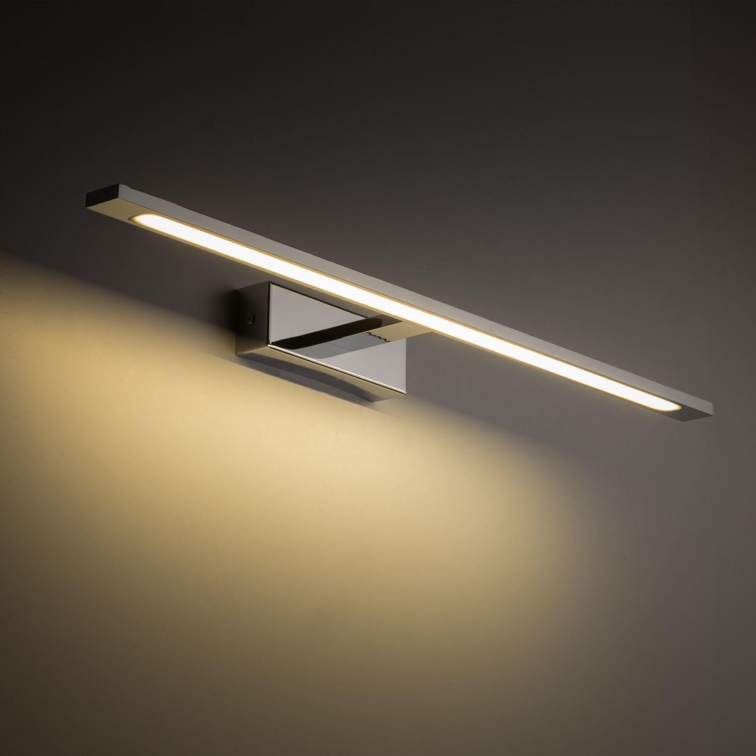 Lampe à tableau LED chrome 62 cm de long blanc neutre 4000 K métal