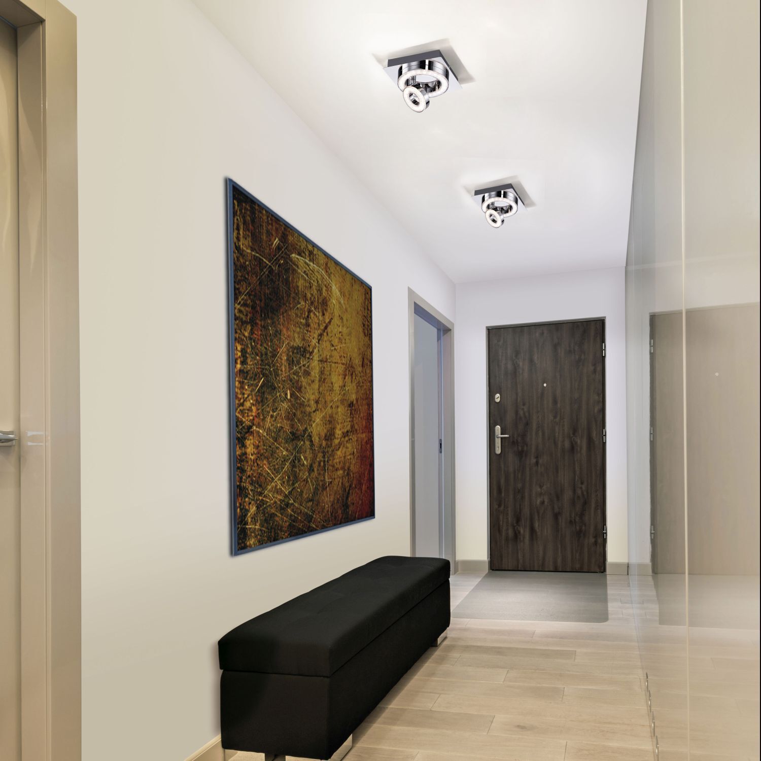 Spot de plafond LED métal orientable 3000 K 600 lm chrome Drinnen, Innenarchitektur, Kunst, Malerei, Wohnzimmer
