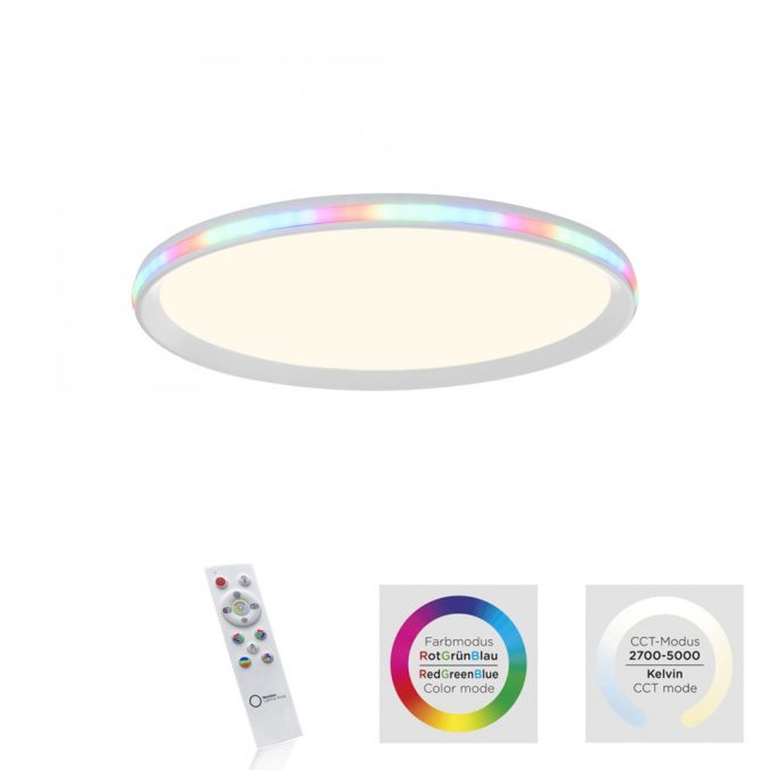 Lampe de plafonnier moderne LED lumière RGB Ø45 cm 2800 lm 22 W