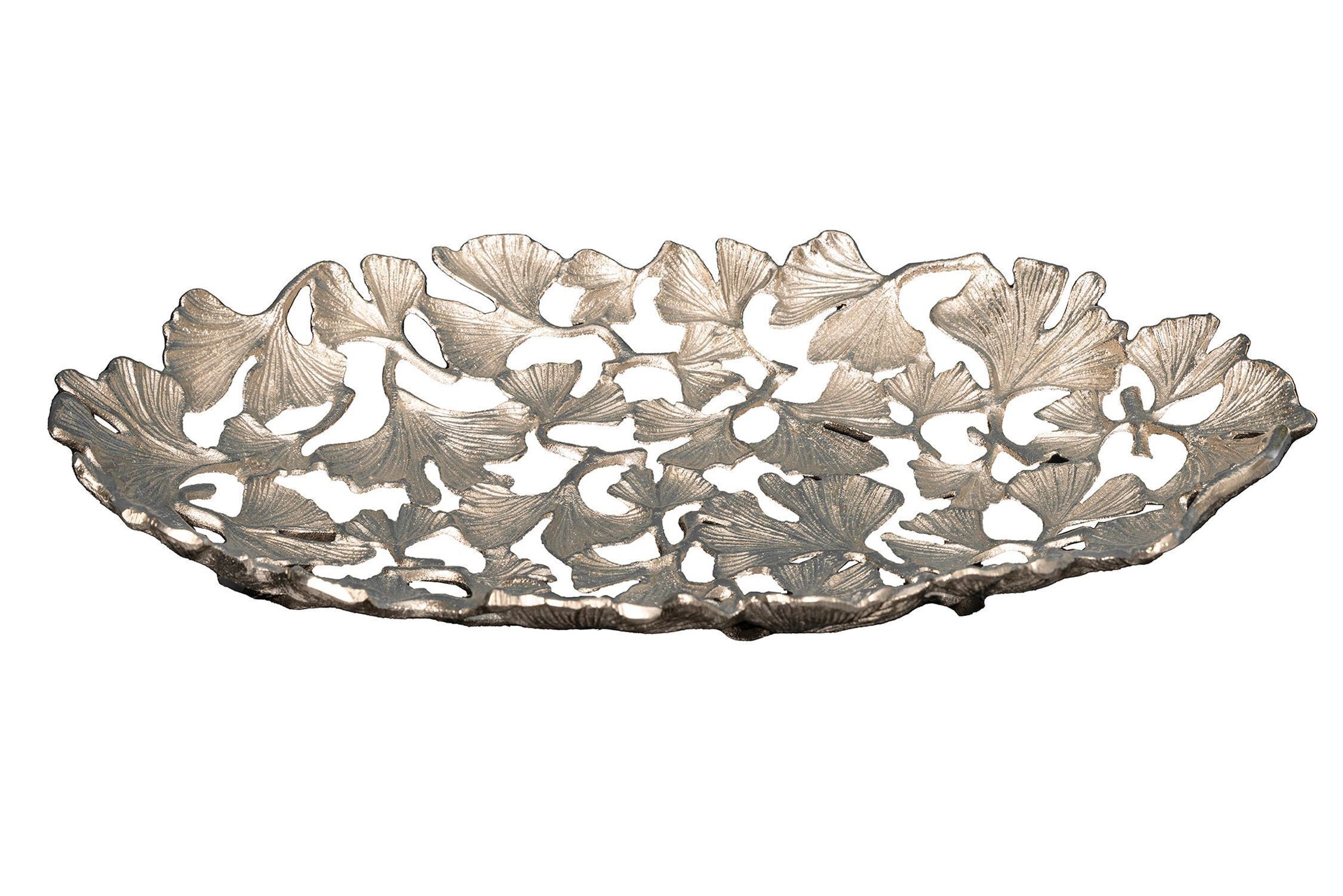 Coupe décorative argentée en métal fait main 50 cm de long Ginko Design