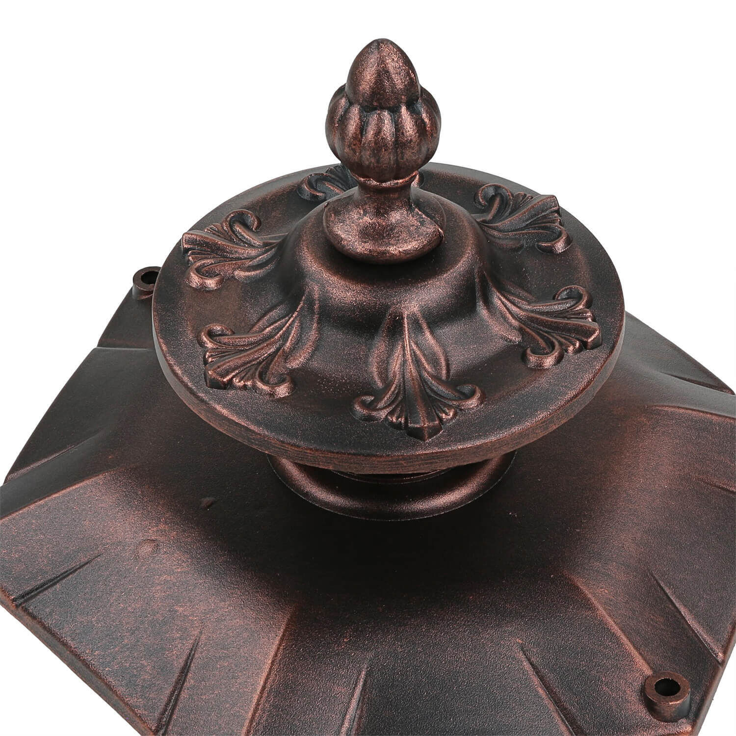 Lampadaire extérieur bronze antique ornement verre E27 AMUR Bronze