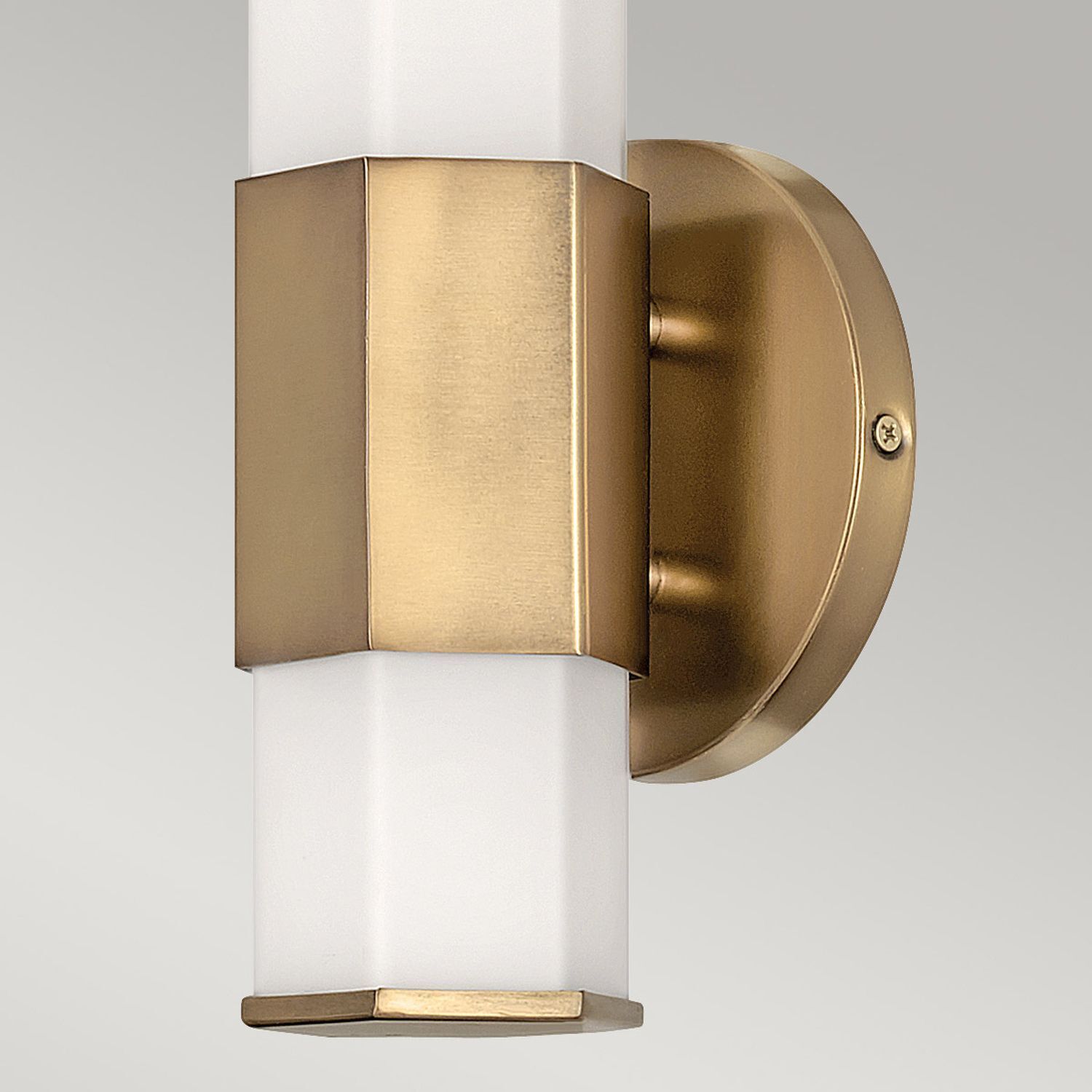 Lampe de salle de bain LED laiton antique blanc IP44 H : 35,6 cm métal verre