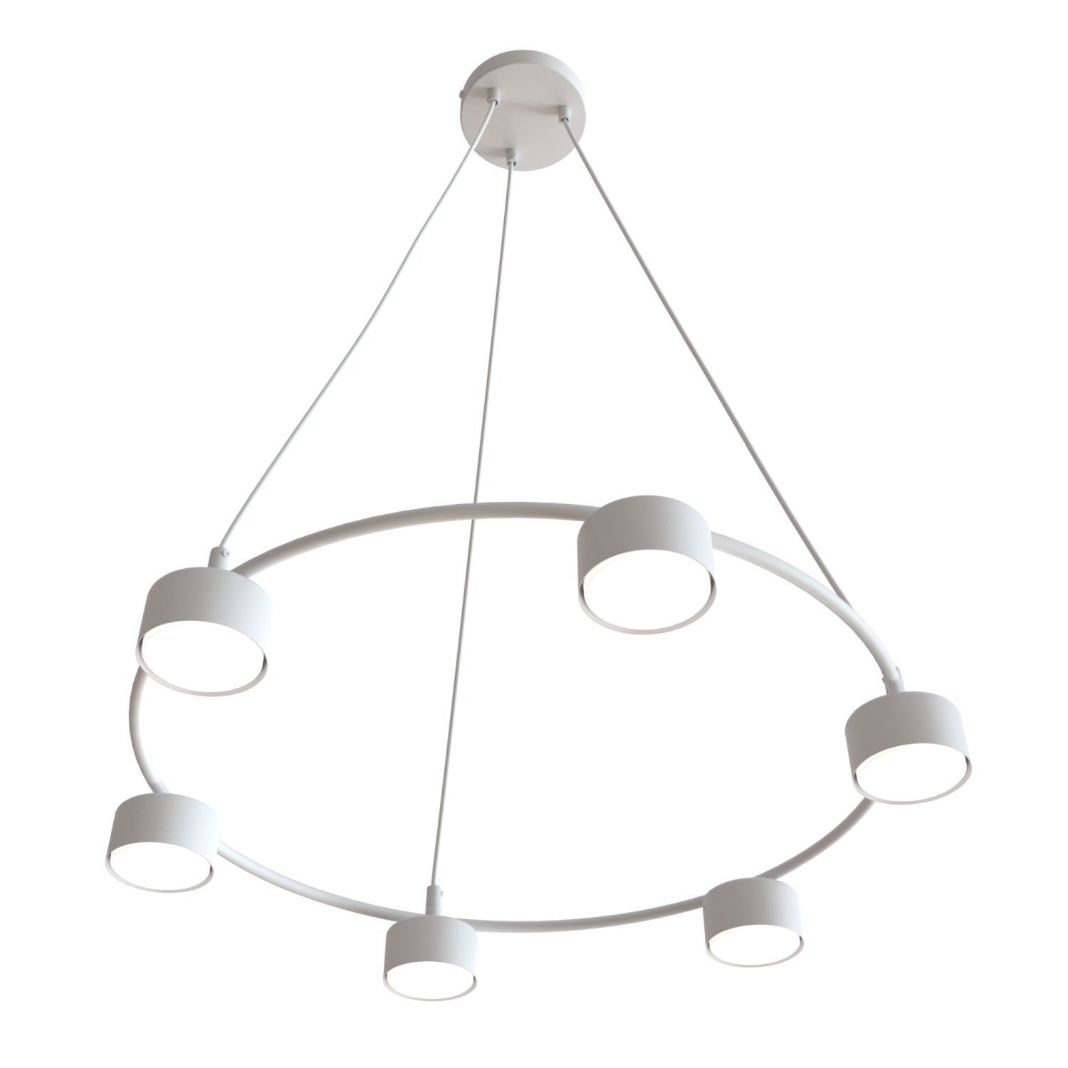 Lampe à suspendre blanche métal accentué L:64 cm GX53 6-flmg