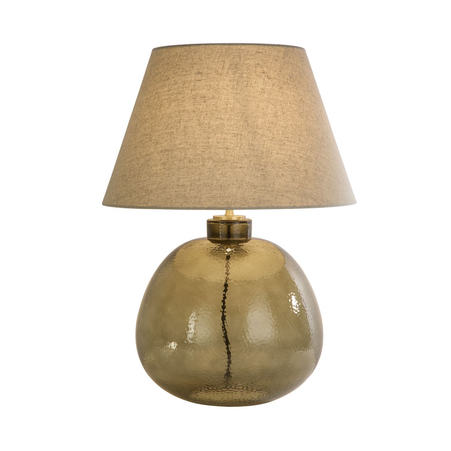Lampe de chevet Socle en verre Abat-jour en tissu E27 56,5 cm