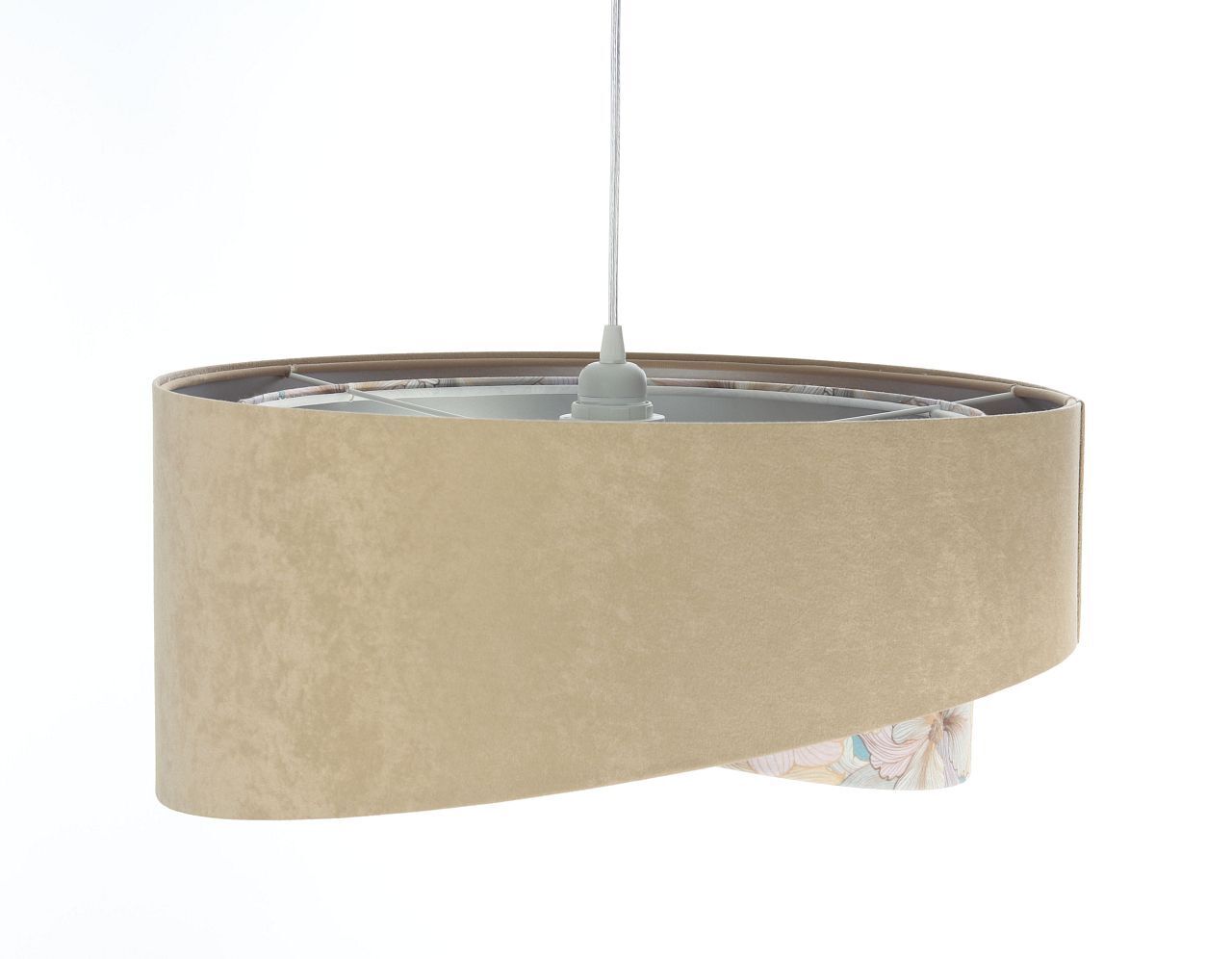 Suspension Tissu Ø 50 cm rond Aspect velours Beige Crème