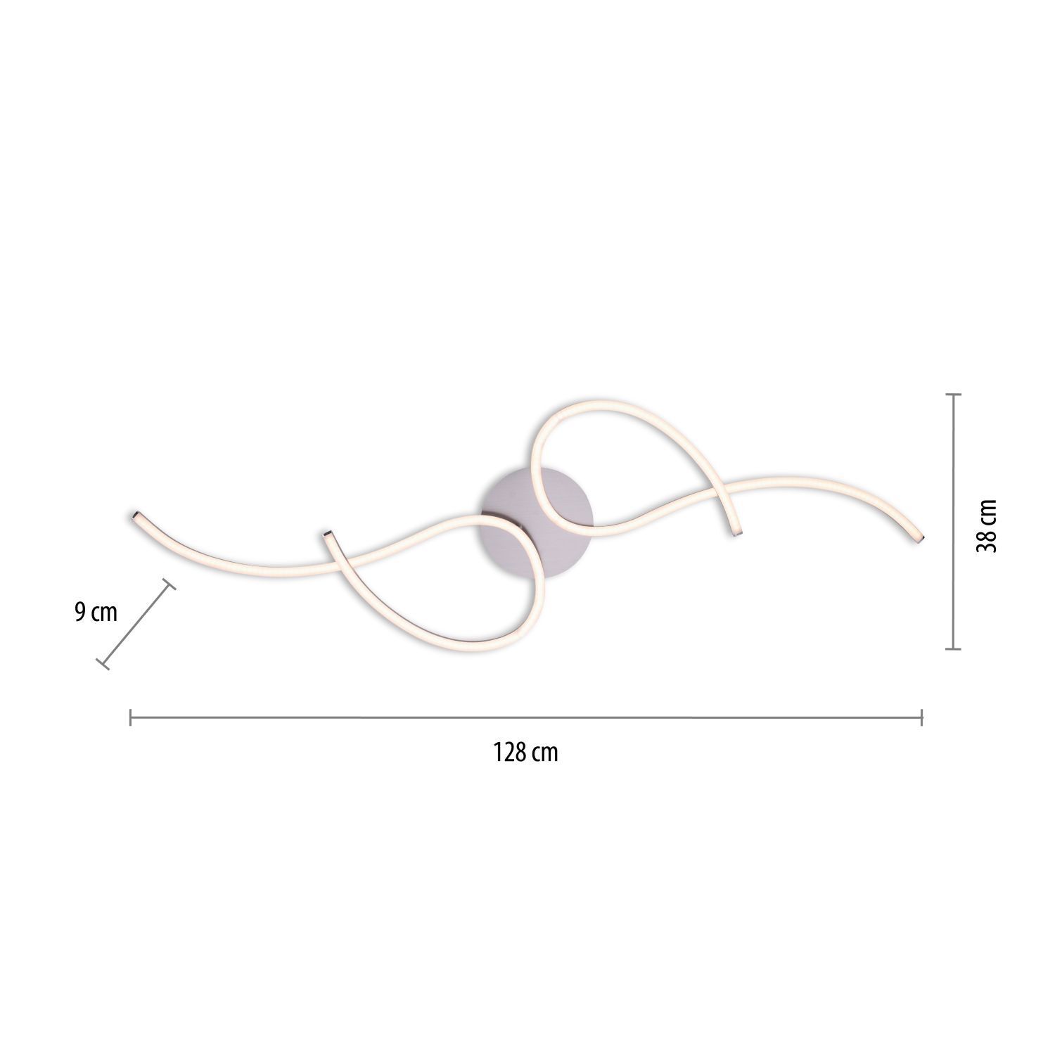 Plafonnier LED flexible acier métal blanc chaud 14 W