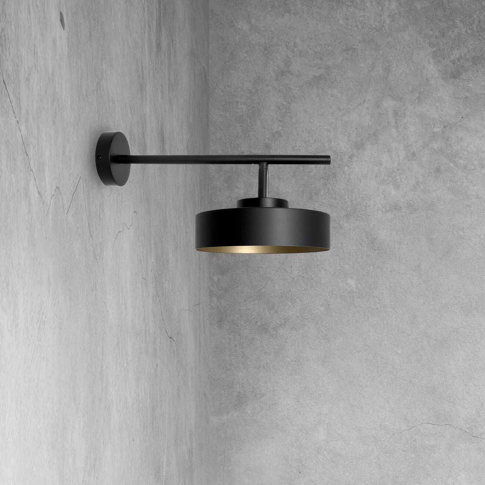 Applique intérieure noir or H : 19,5 cm laiton fer E27 Lampe