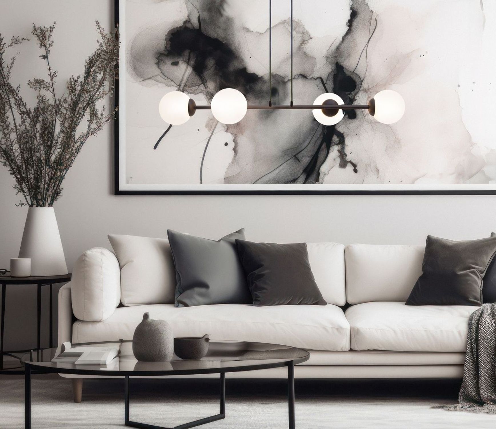 sofa, couсh, wohnzimmer, tisch, kunstwerk