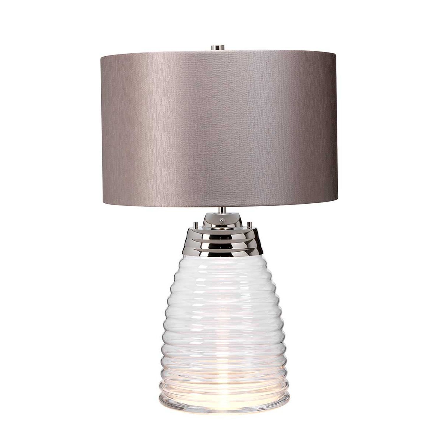 Lampe de table tissu verre 64,3 cm pied éclairé avec LED GU10
