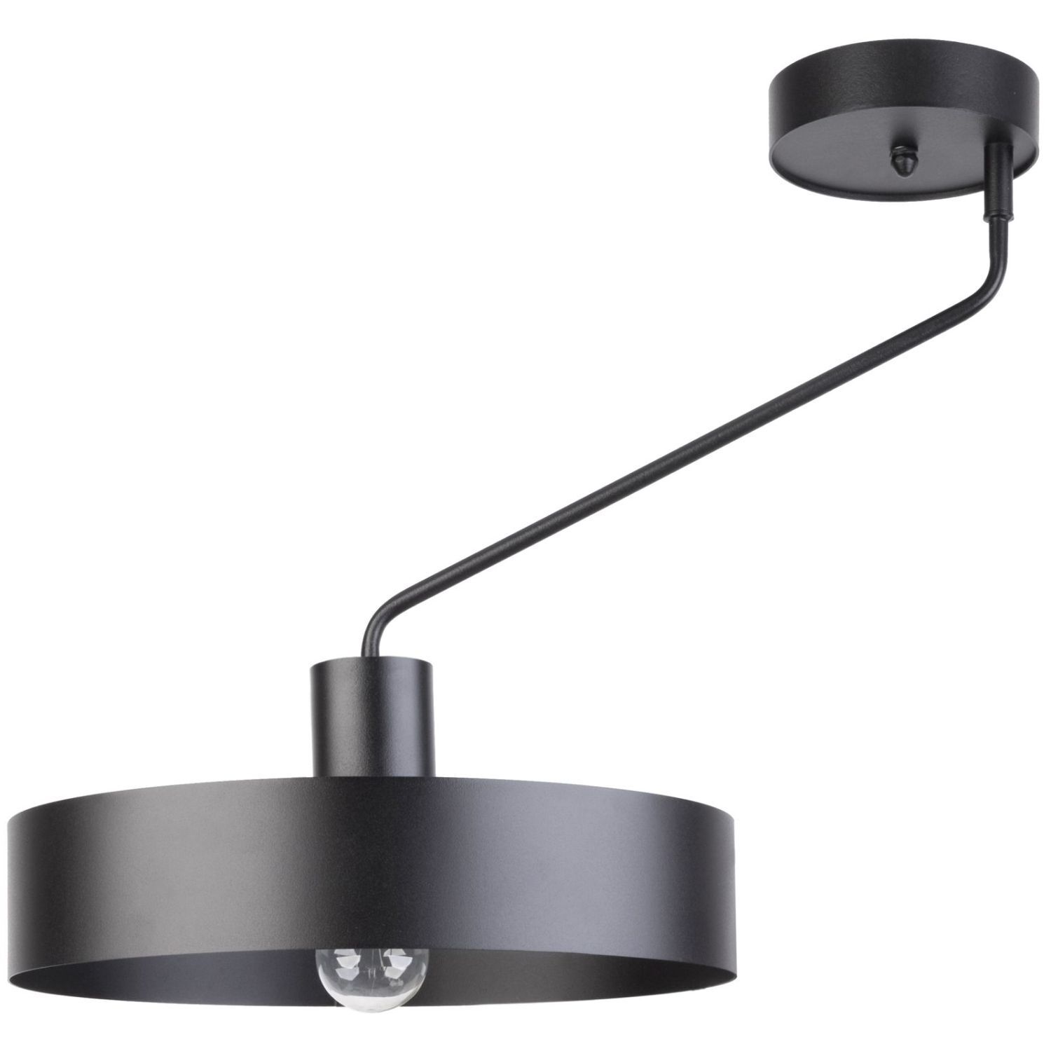 Plafonnier noir métal Abat-jour Ø8 cm E27 Retro
