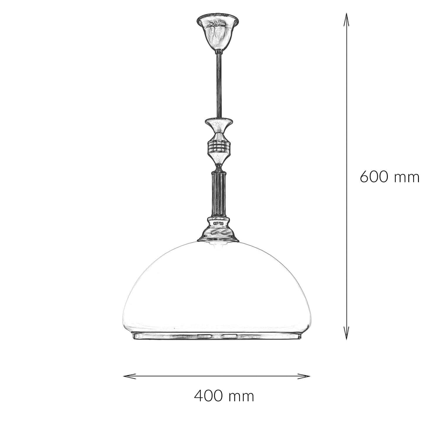 Plafonnier rond Ø40cm laiton antique blanc Lampe