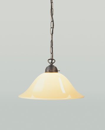 Lampe à suspendre E27 Ø35 cm Berliner laiton verre ivoire
