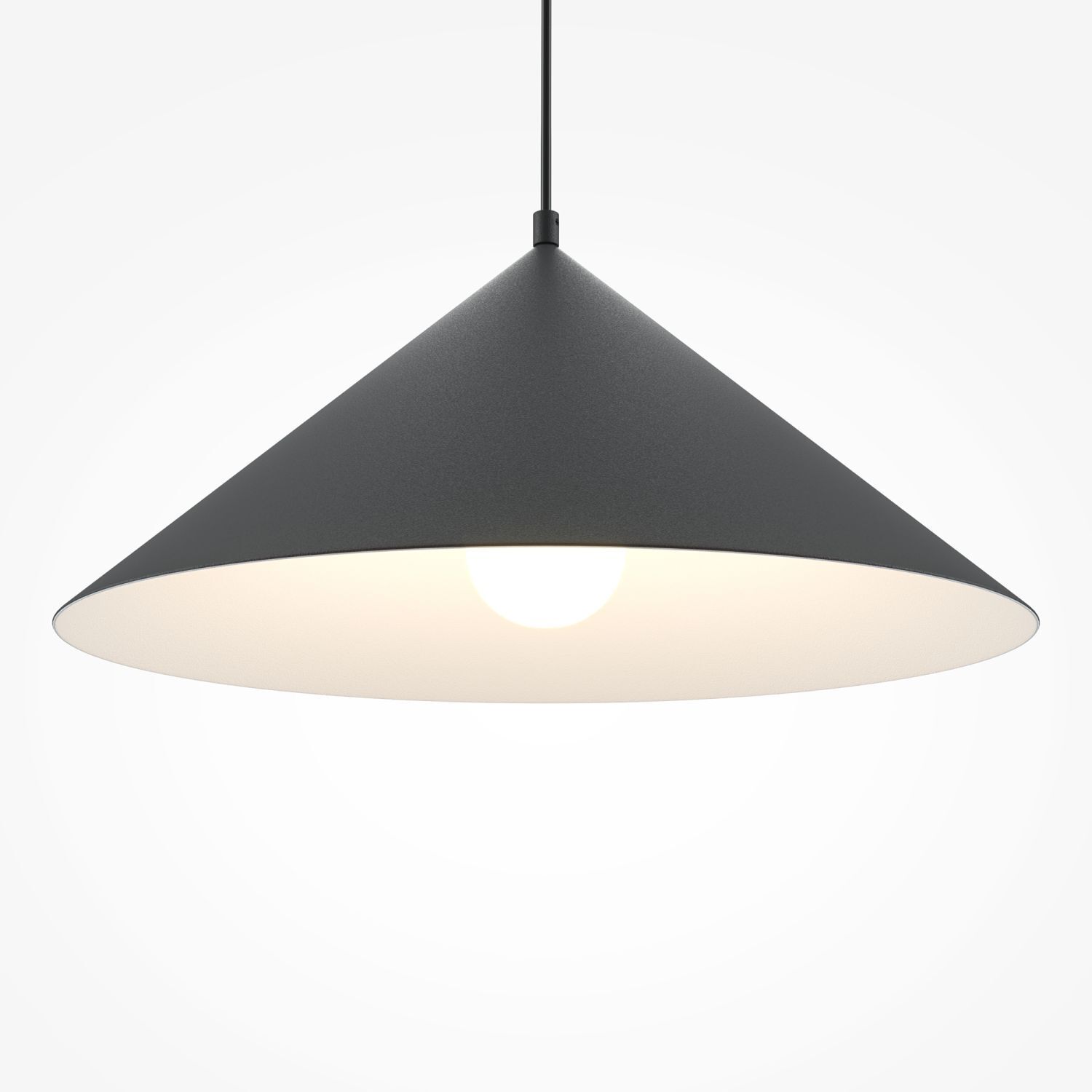 Suspension en métal Ø 35 cm rond H : max. 318 cm Noir