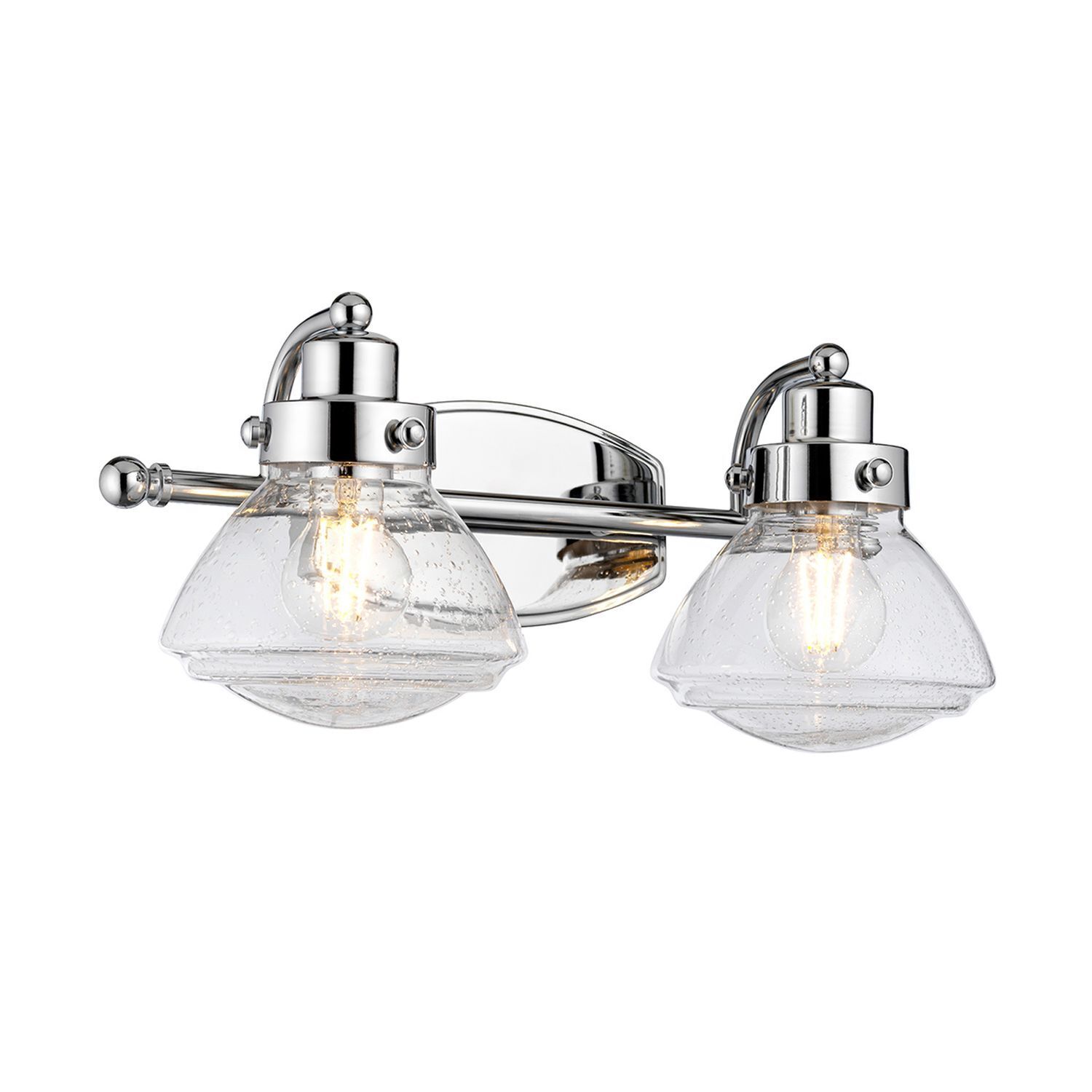 Luminaire de salle de bain mur métal verre 44,9 cm de large IP44 E27
