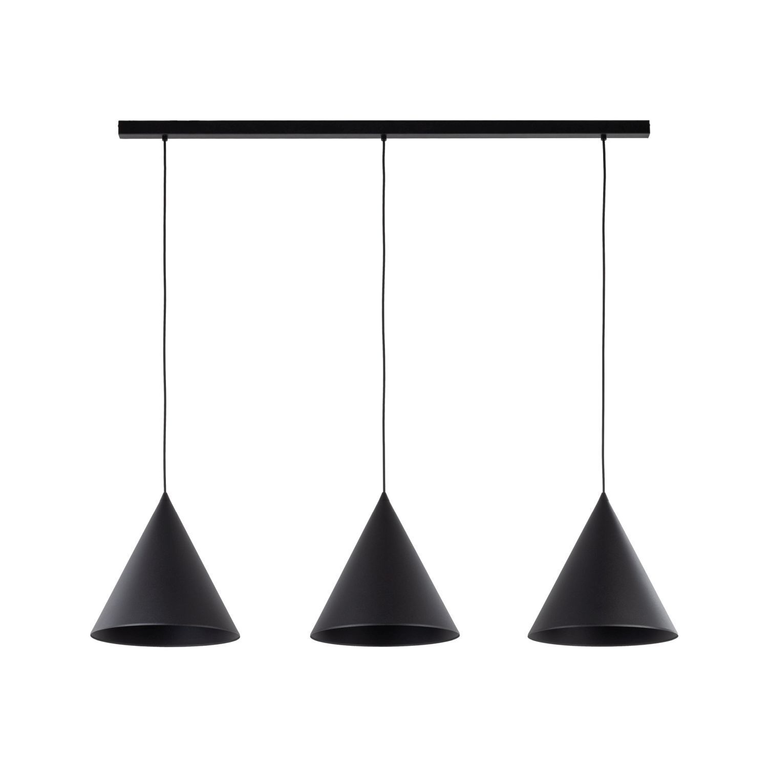 Lampe à suspendre noire 3 flammes métal E27 réglable en hauteur