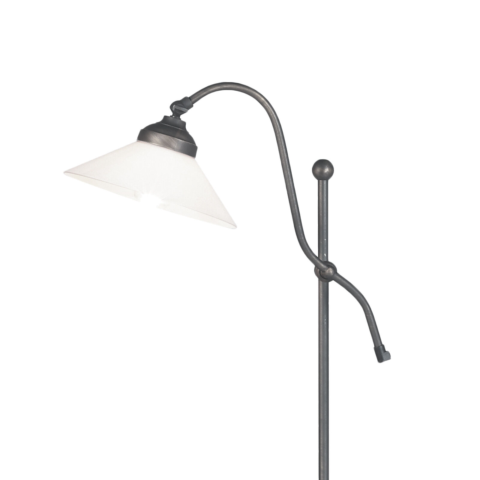 Lampadaire petit 130 cm E27 laiton verre rustique