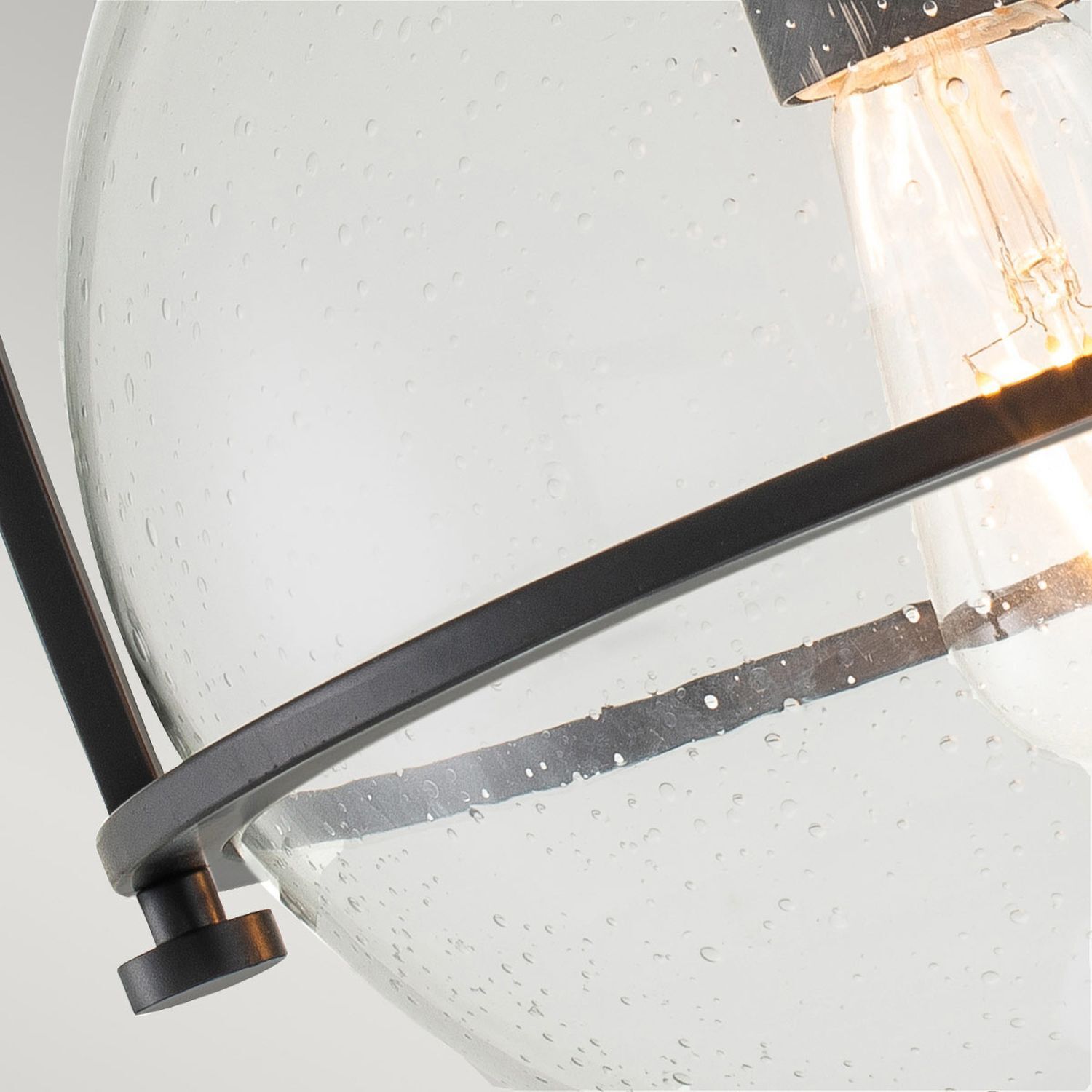 Plafonnier métal verre E27 rond Ø 28,2 cm noir