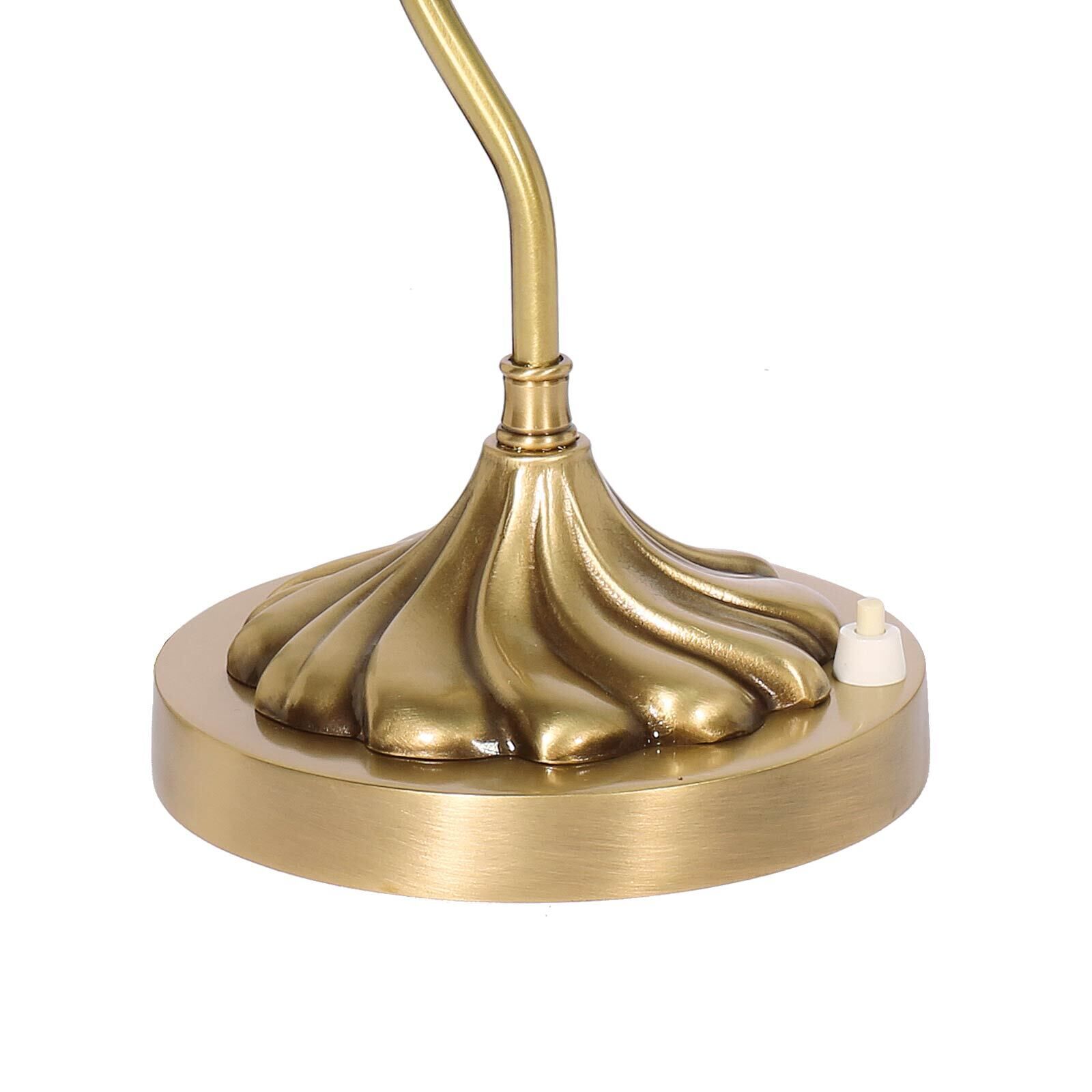 Lampe de banquier en bronze vert clair E27 29 cm verre laiton