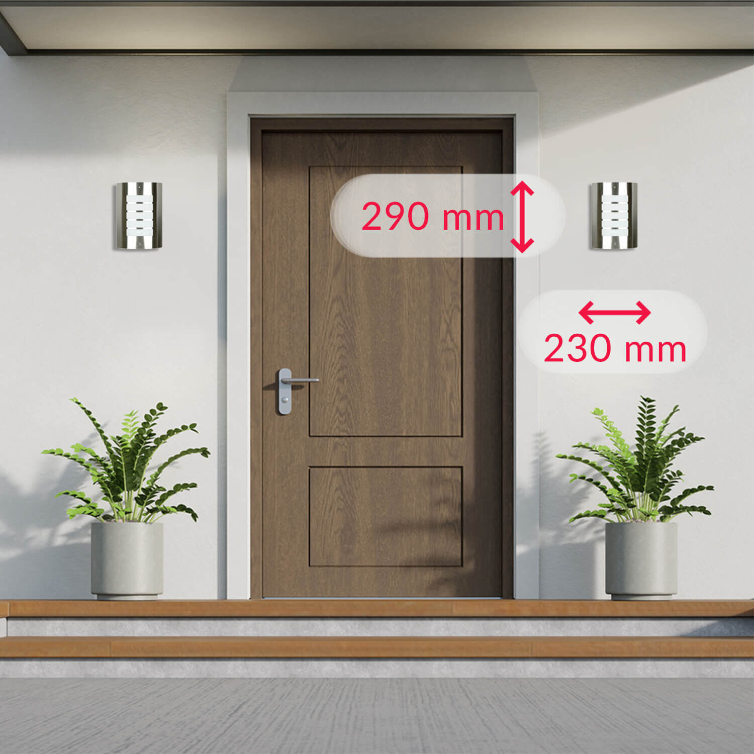 Lampe murale d'extérieur en acier inoxydable IP44 résistant aux intempéries Maison Moderne Tür, Pflanze, Pflanze im Topf, Drinnen, Innenarchitektur