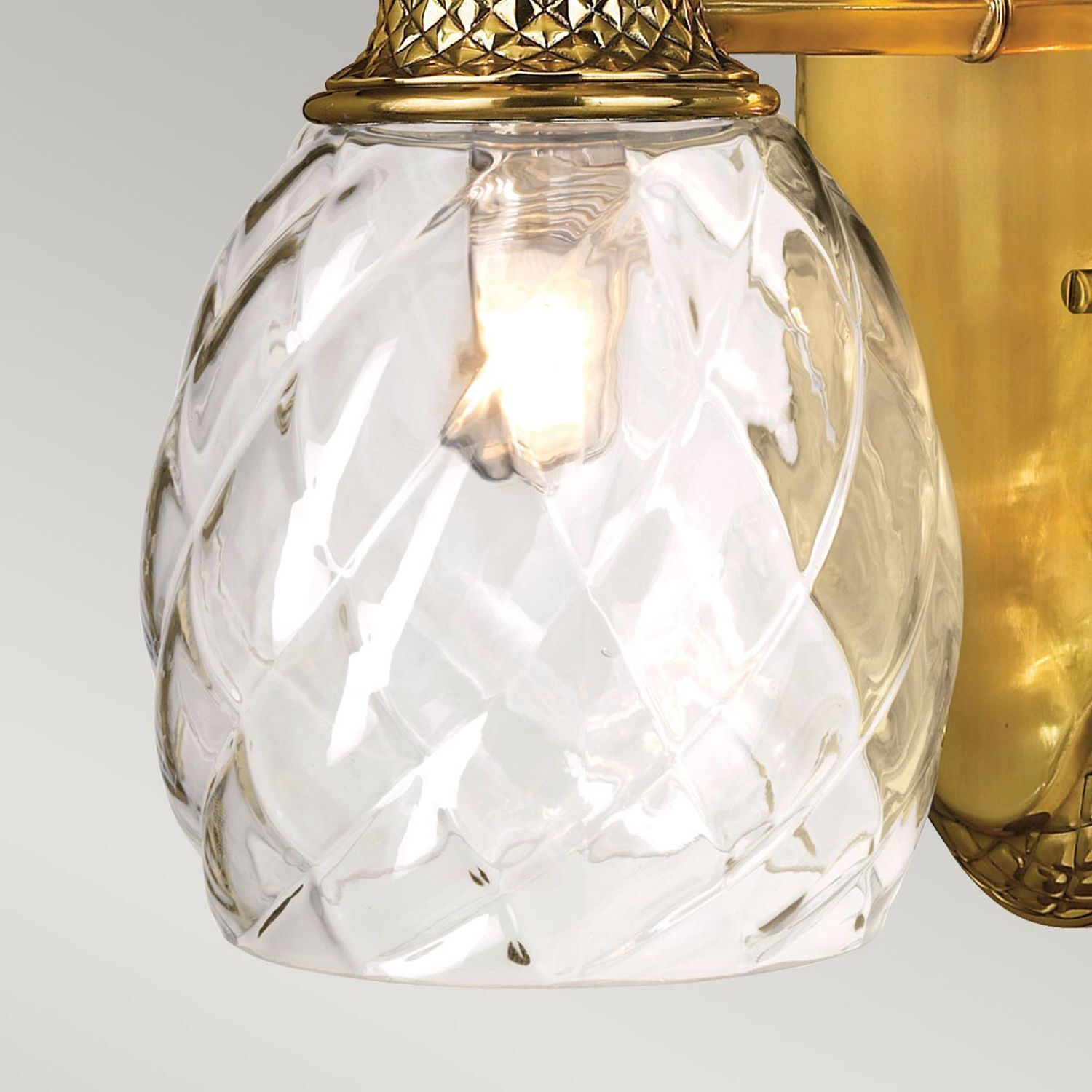 Badlampe Wandlampe Bad IP44 Glas Messing massiv mit LED G9 glaskrug, klar, facettiert, lampe, metall ivory