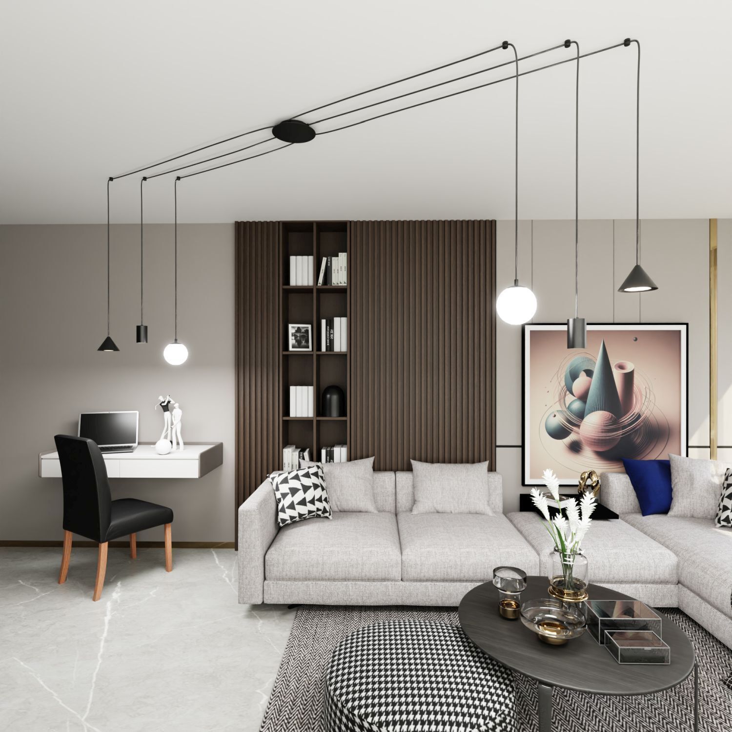 XXL Lampe à suspendre Spider Métal Verre flexible stylé
