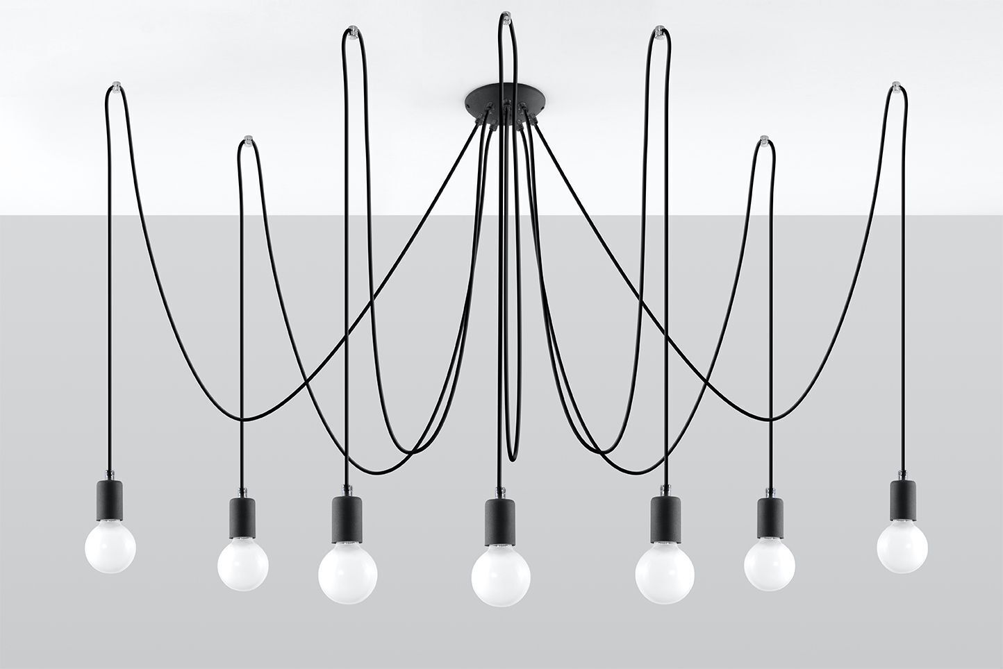 XXL Lampe suspendue noire réglable jusqu'à 3 m E27