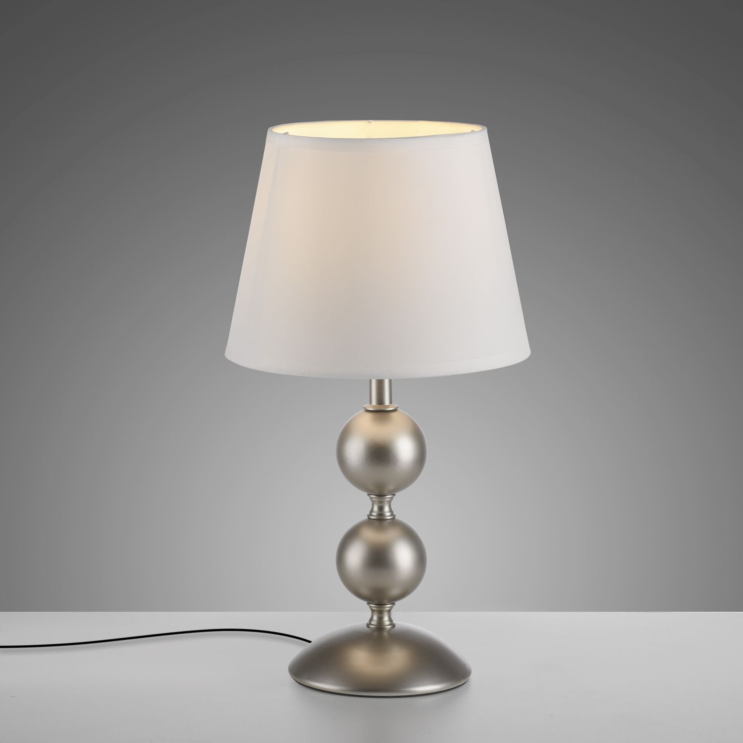 Lampe de table Abat-jour tissu Métal Crème Bronze 36 cm E27