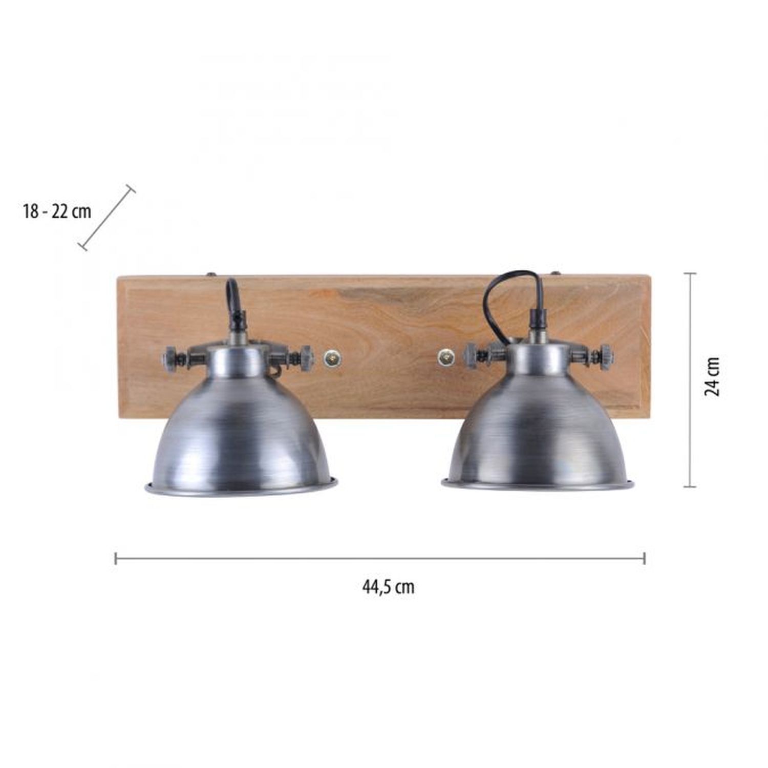 Spot de plafond flexible bois métal E14 44,5 cm Industrial Leuchte