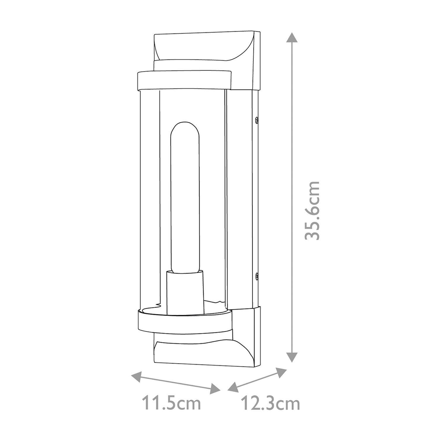 Lampe d'extérieur mur entrée 35,6 cm de haut IP44 E27 noir