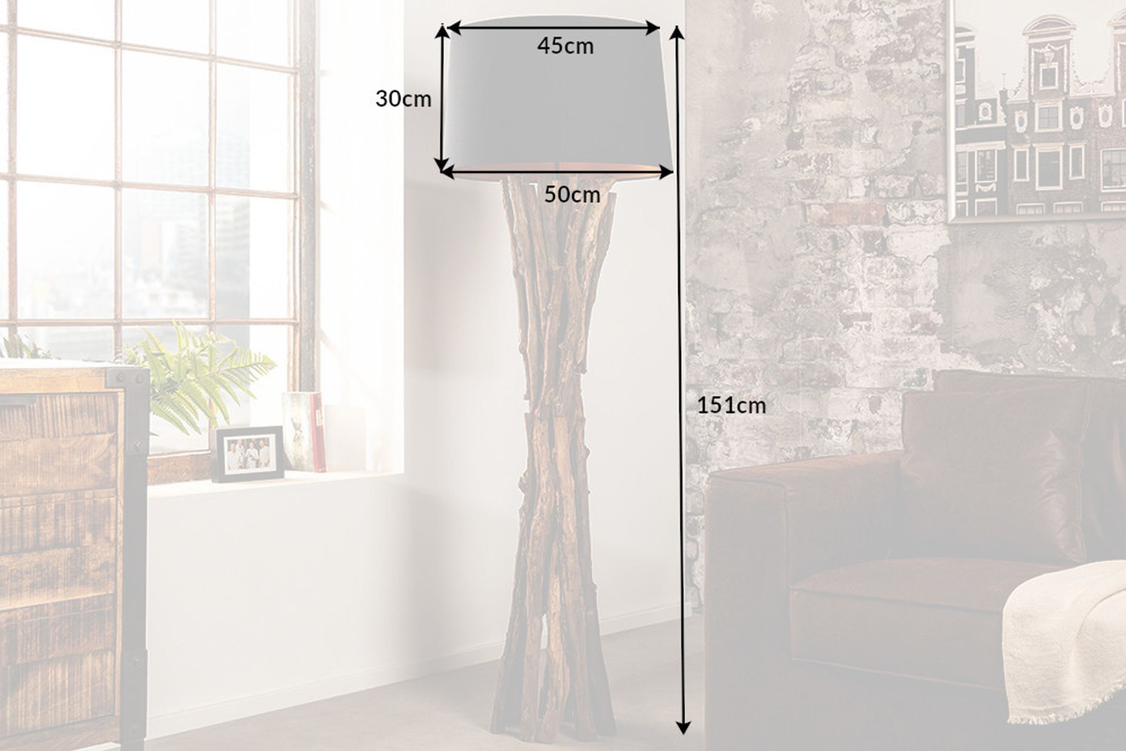 stehlampe-stehlampe-gold-holz-stofflampe-tanner-1x-e27-bis-60w-natur-schwarz-gold-mit-schalter-fuer-wohnzimmer-le63764-06 lampe, Standlampe, Holzständer, 54 Zoll Höhe, graue Lampenschirm