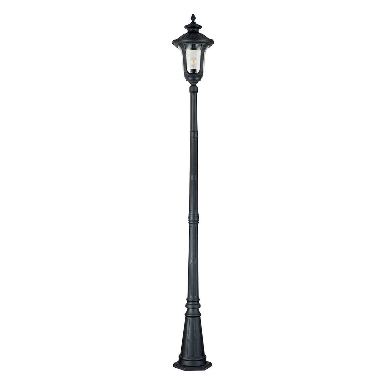 Straßenlaterne Schwarz Rustikal 246,5 cm hoch Alu Glas IP44 Straßenlaterne, Outdoorlampe, Gartenlampe, Metallpfosten, Beleuchtung