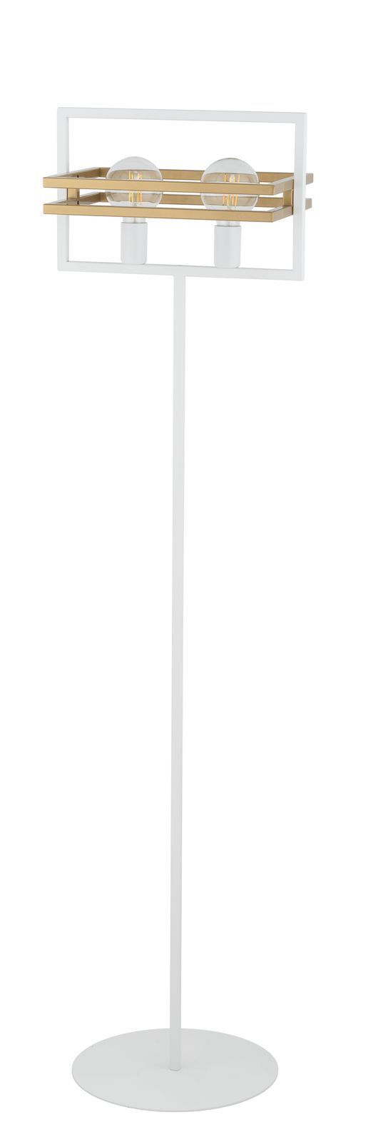 Grand lampadaire Blanc Or Moderne 162 cm 2 flammes