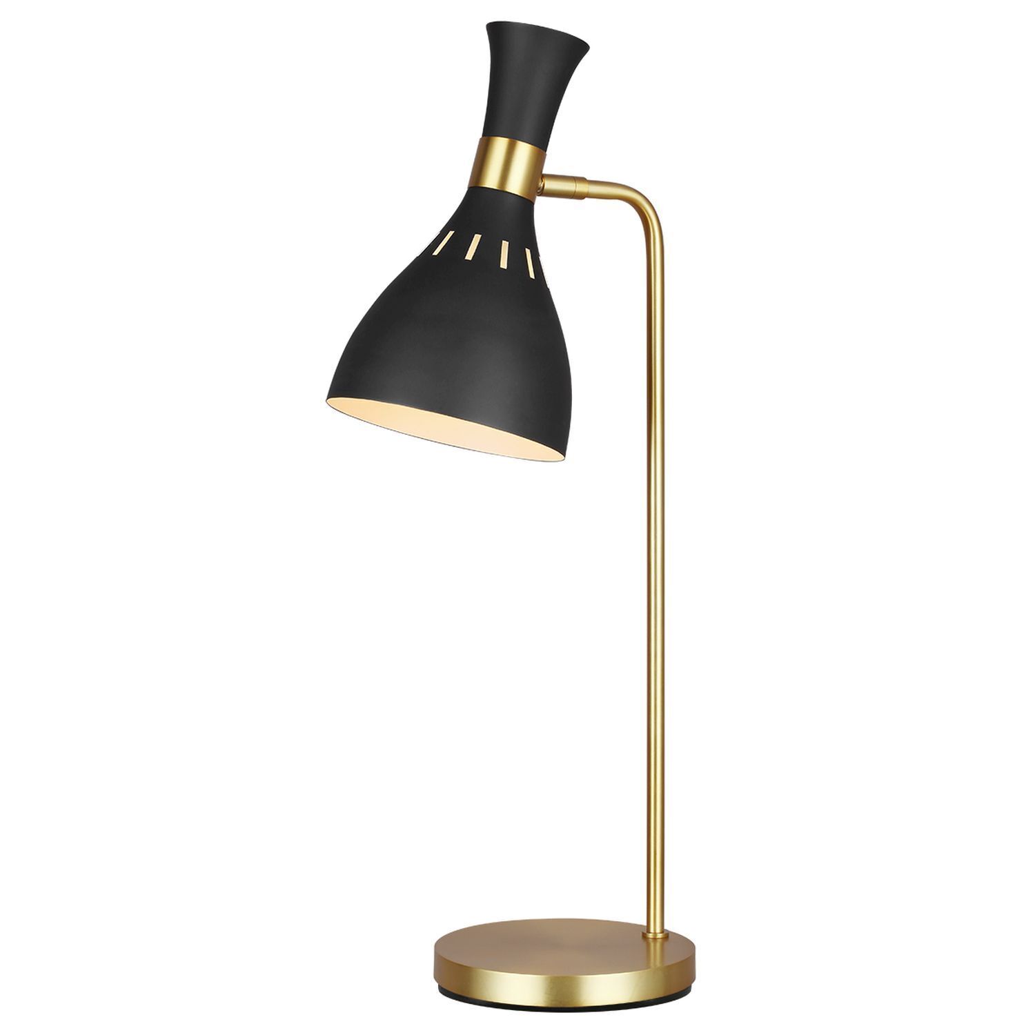 Lampe de bureau métal 63,5cm noir laiton rétro