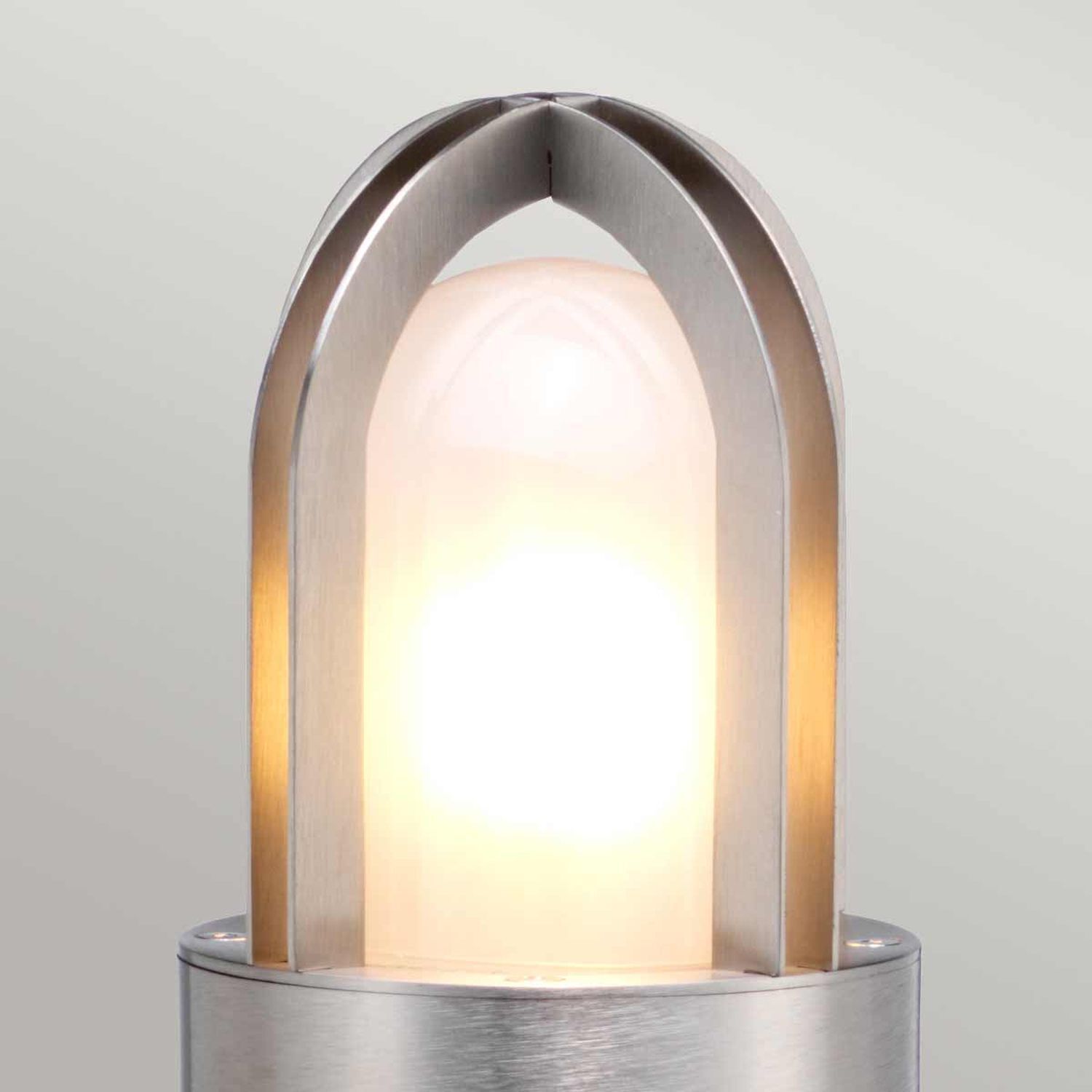 Pollerleuchte Edelstahl Glas 70 cm IP55 Maritim SKIPTON lampschirm, Metalllampe, LED-Licht, industriell, Glockenform