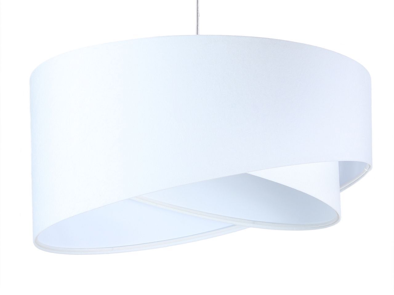 Lampe à suspendre Blanc E27 rond D : 50 cm Tissu aspect velours Moderne