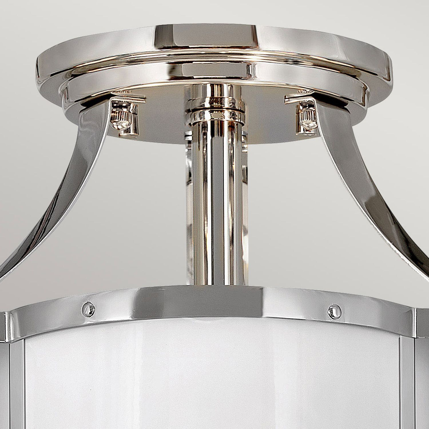 Plafonnier à faible éblouissement E27 nickel blanc en métal verre