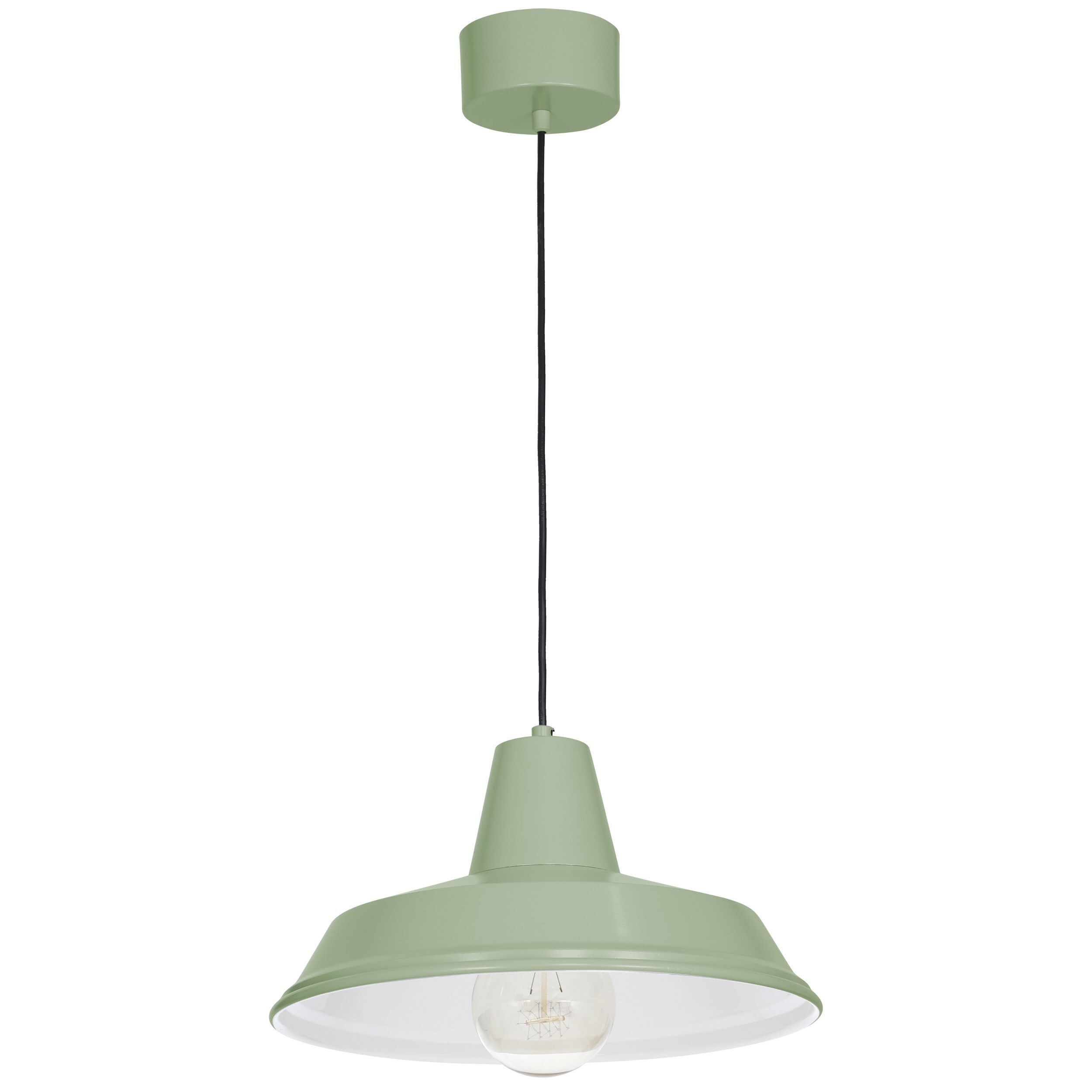 Lampe à suspendre métal ronde Ø36cm vert cuisine table à manger